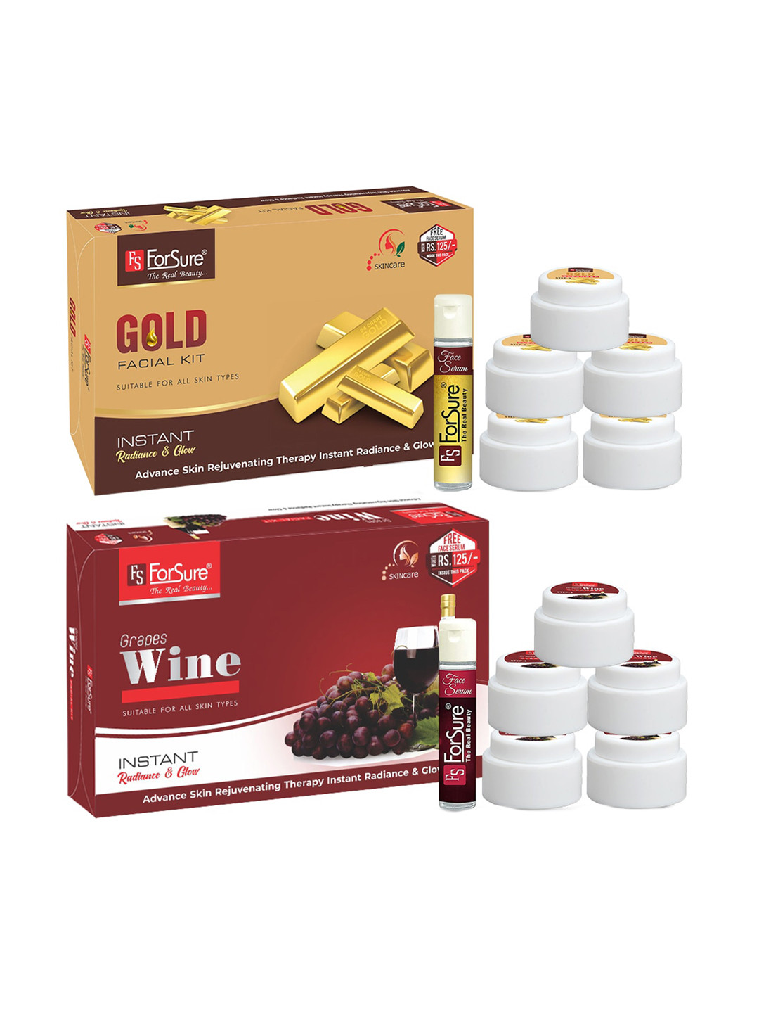 

ForSure Set of Gold & Wine Facial Kit - 80 g Each, Mustard