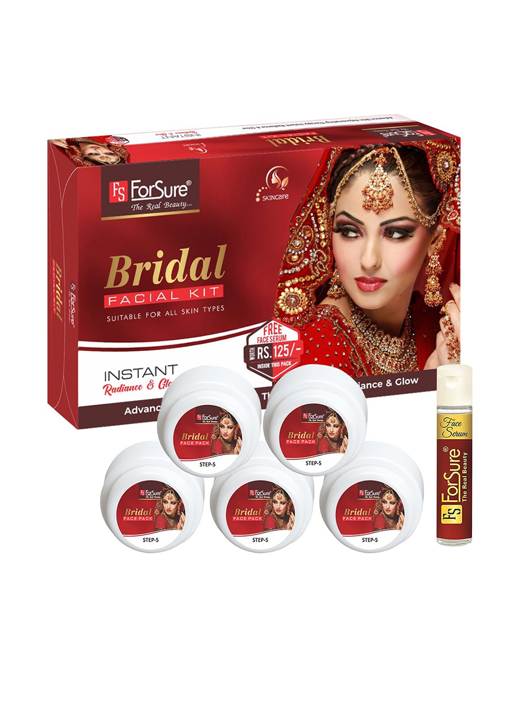 

ForSure Unisex Set Of 2 Bridal & Wine Facial Kits, White