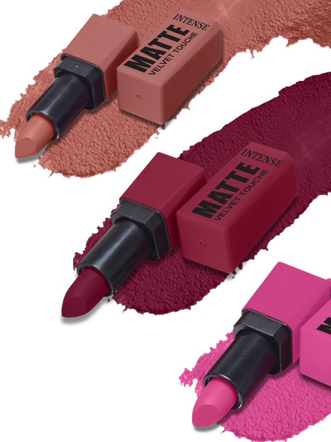 

FORFOR Set of 3 Intense Matte Waterproof & Long Lasting Lipstick - 3.5 g each, Pink