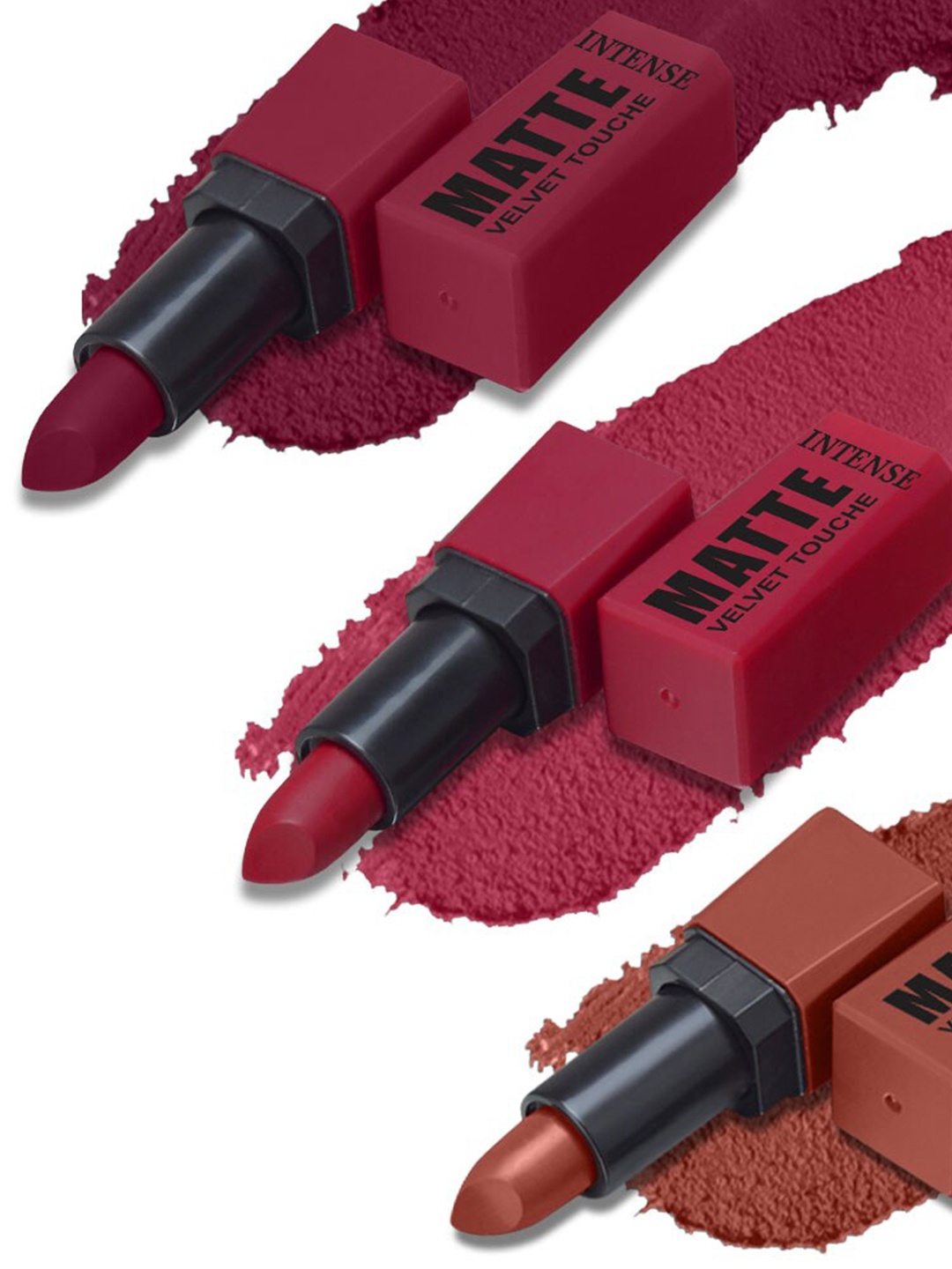 

FORFOR Set of 3 Intense Matte Waterproof & Long Lasting Lipstick - 3.5 g each, Maroon