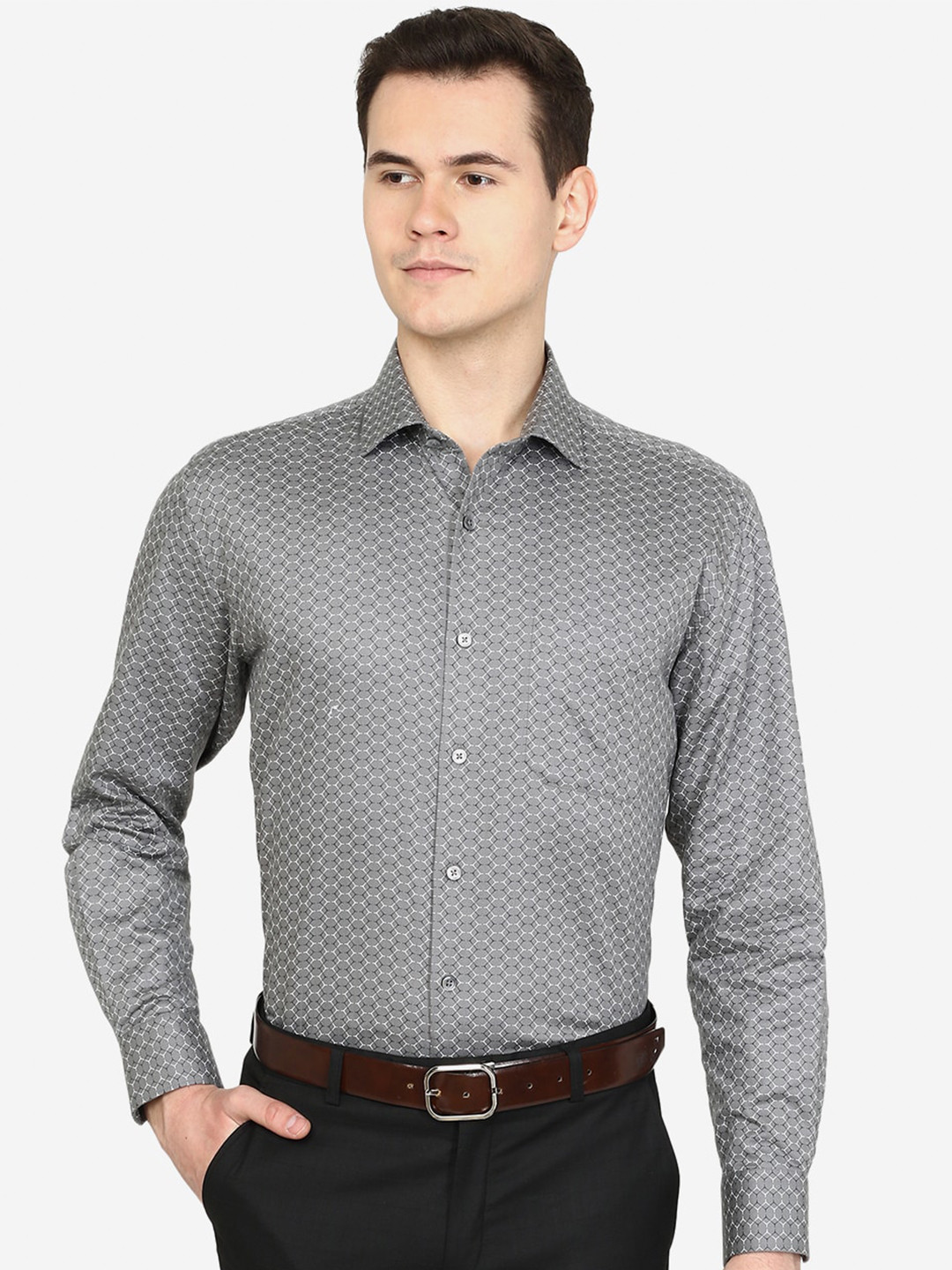 

Greenfibre Printed Formal Shirt, Grey