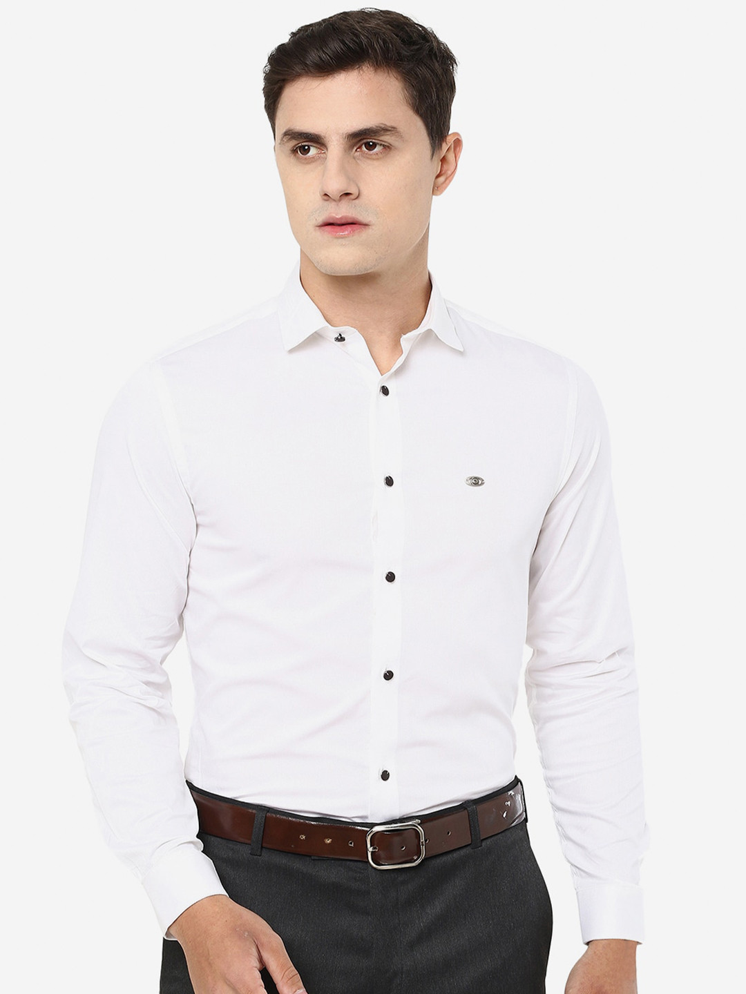 

Greenfibre Men Slim Fit Formal Cotton Shirt, White