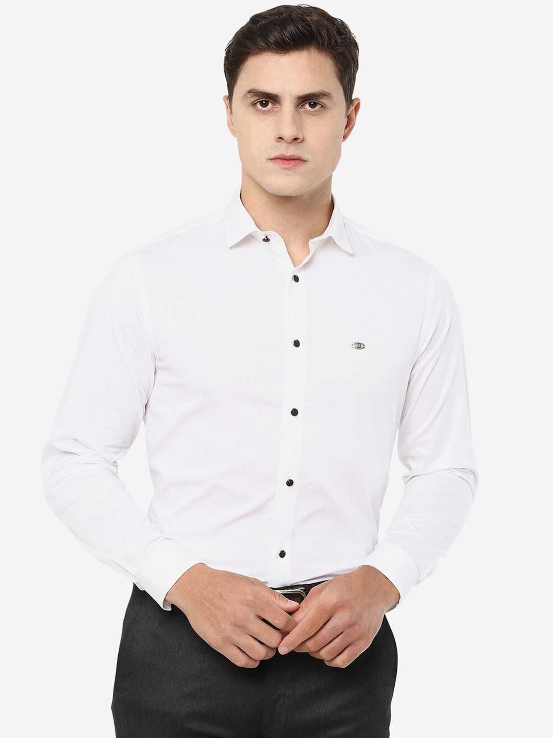 

Greenfibre Men Slim Fit Formal Cotton Shirt, White