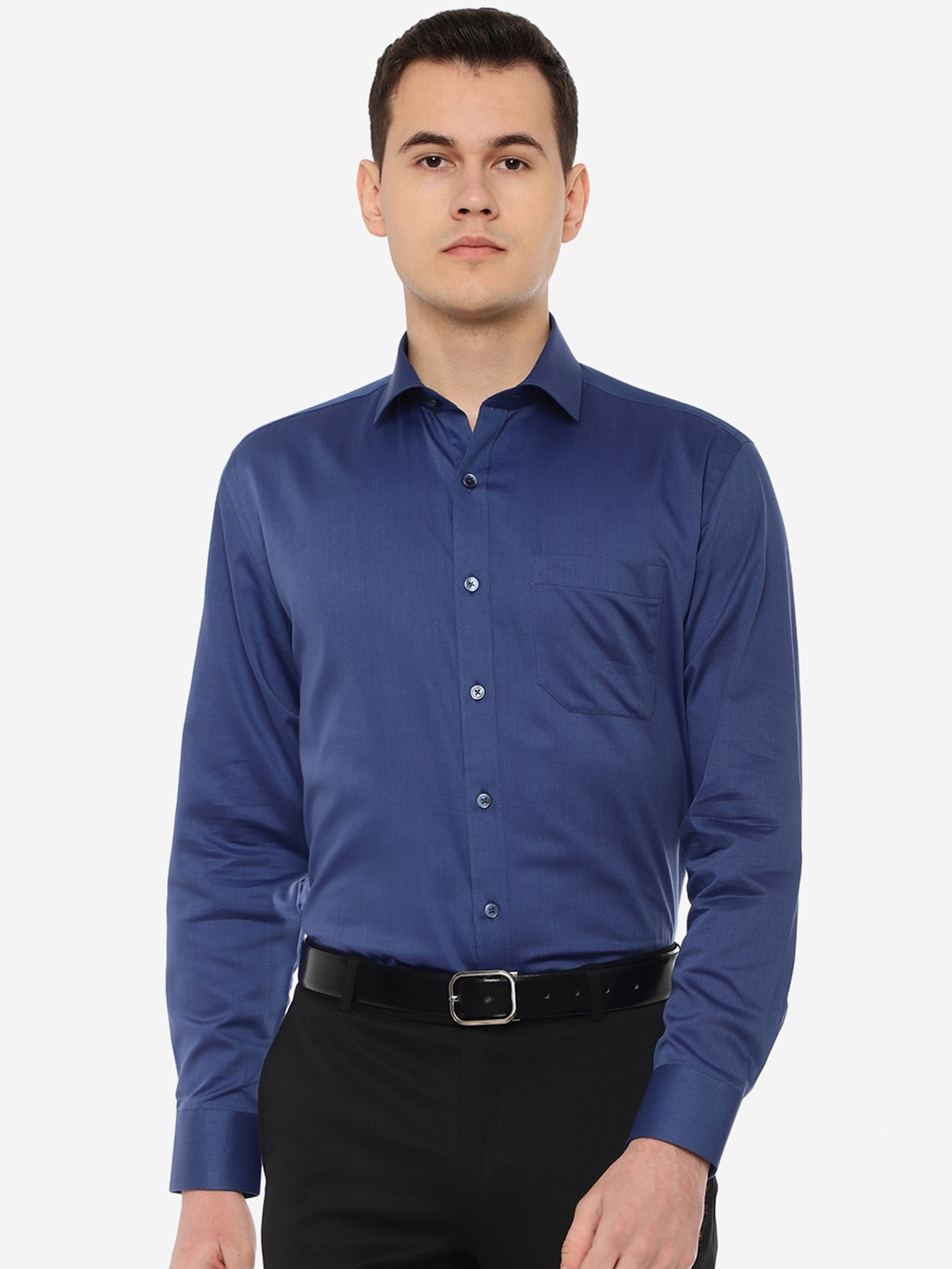 

JADE BLUE Regular Fit Cotton Long Sleeves Formal Shirt, Navy blue