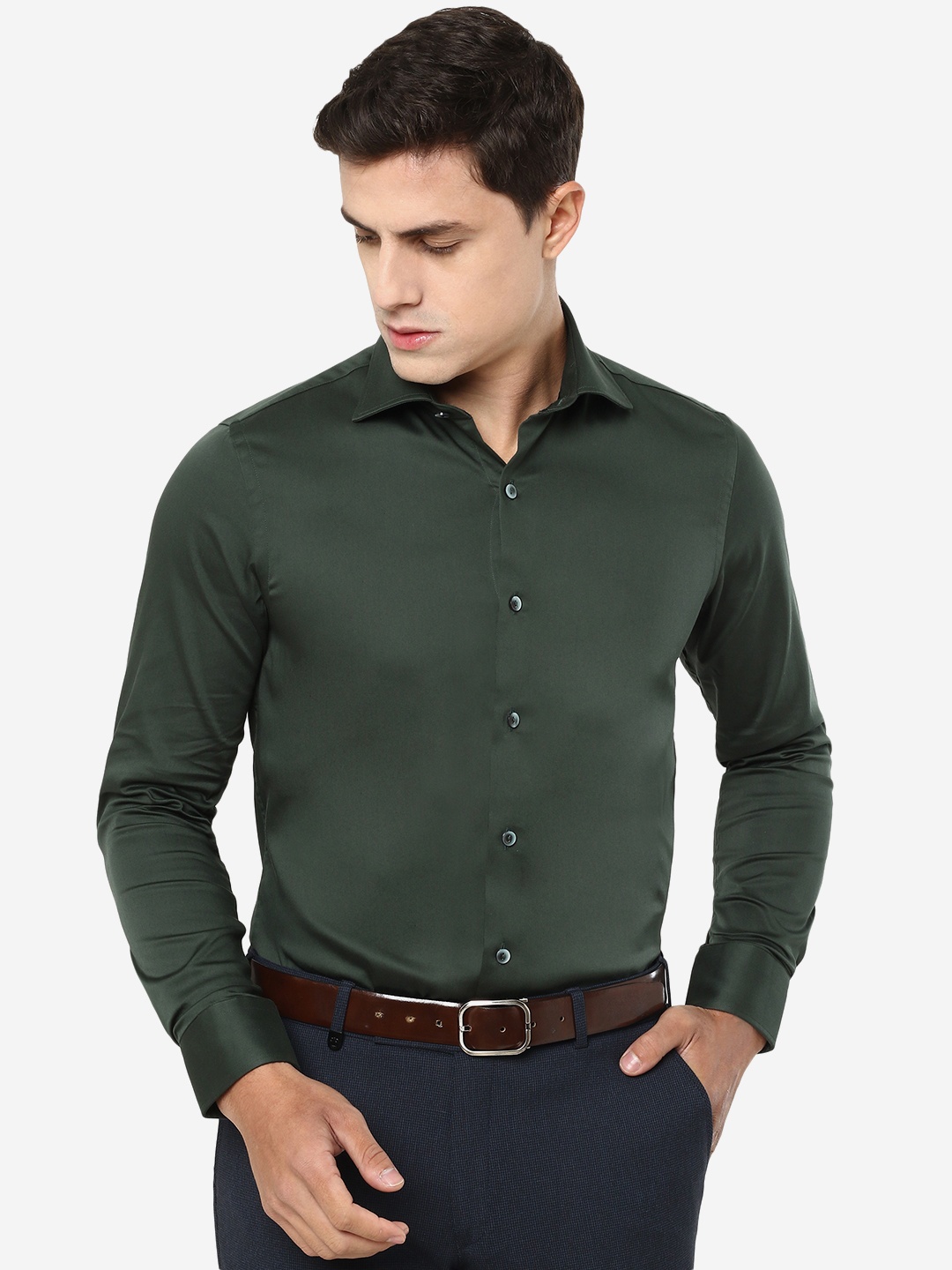 

WYRE Men Slim Fit Cotton Casual Shirt, Green