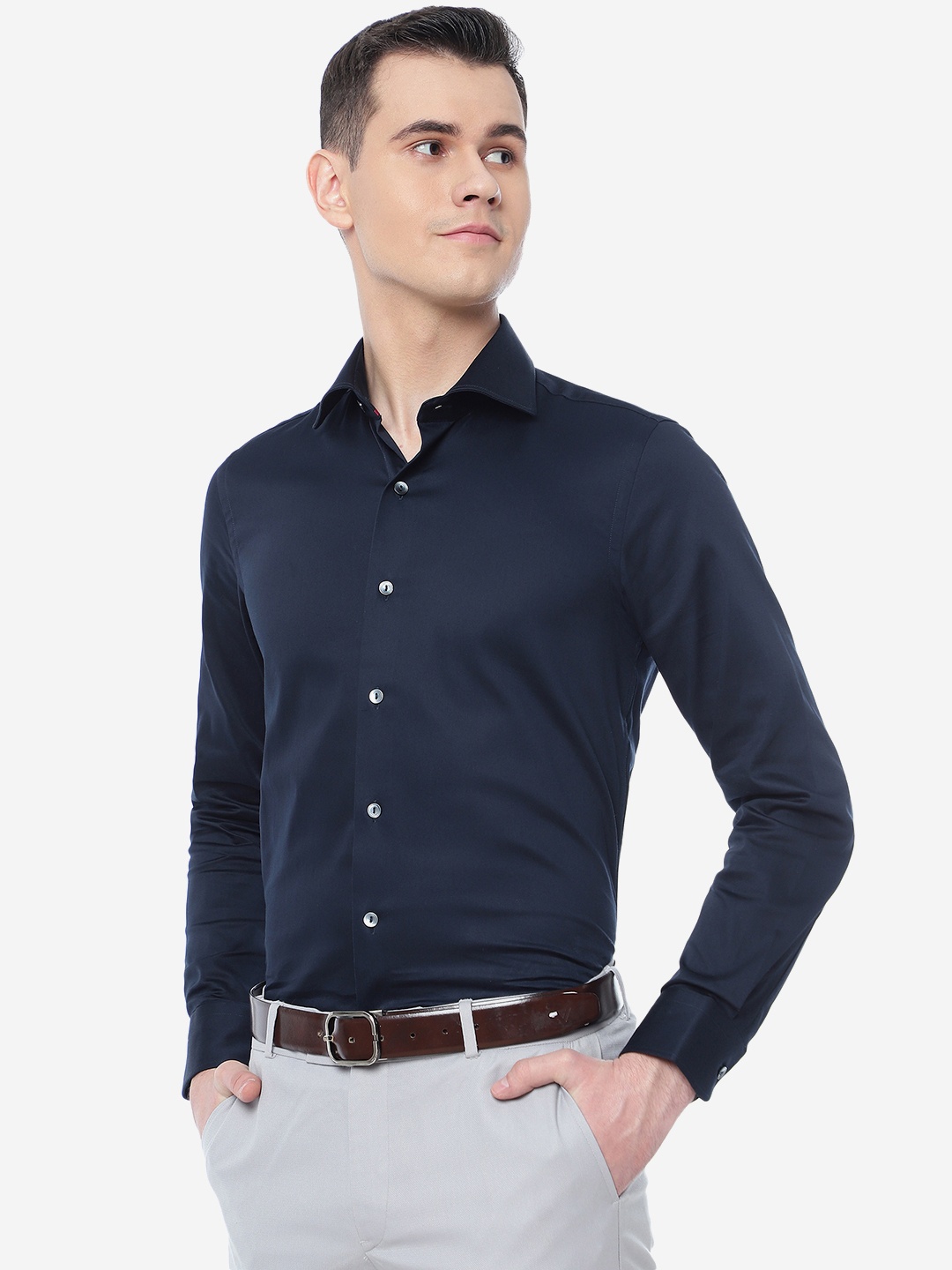 

WYRE Slim Fit Cotton Cutaway Collar Party Shirt, Blue