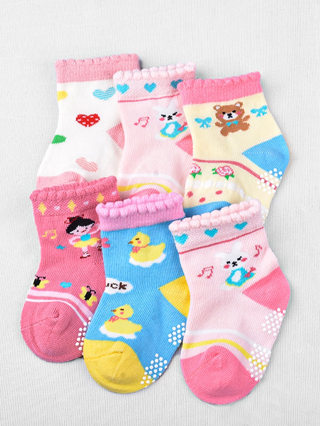 

Moms Home Kids Pack of 6 Organic Cotton Ankle-Length Socks, White