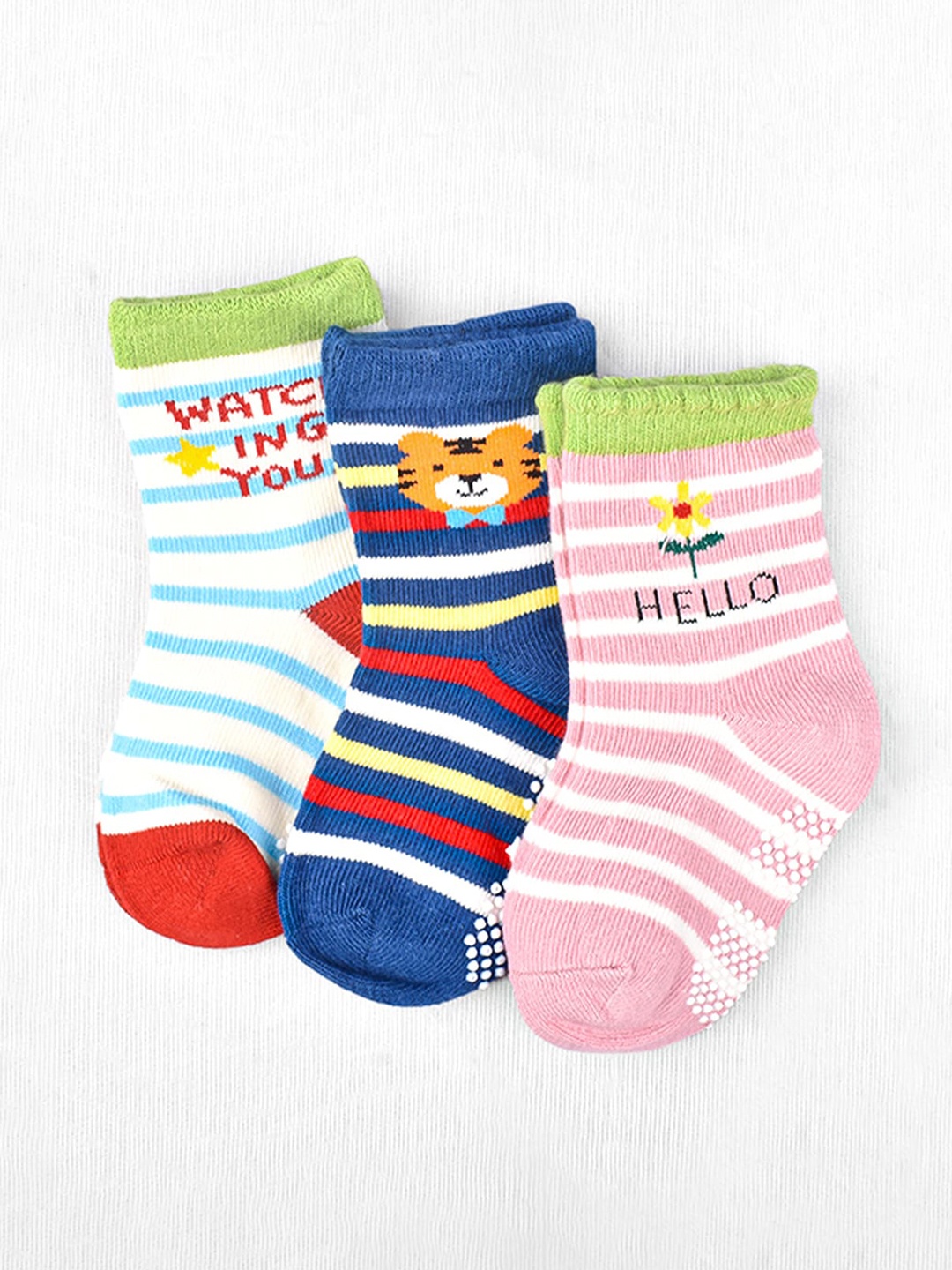 

Moms Home Infants Pack Of 6 Ankle-Length Anti Skid Cotton Socks, White