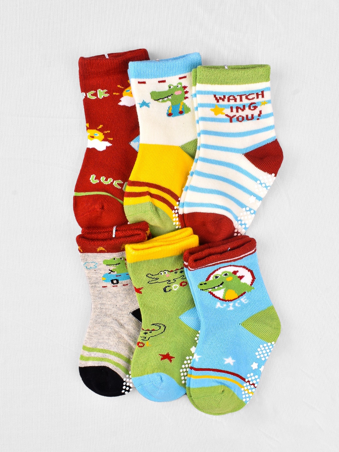 

Moms Home Kids Pack of 6 Assorted Organic Cotton Ankle-Length Socks, Yellow