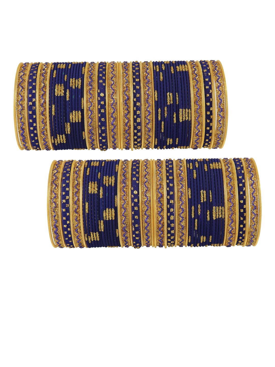 

NMII Set Of 104 Metal Glitter Coated Bangles, Gold