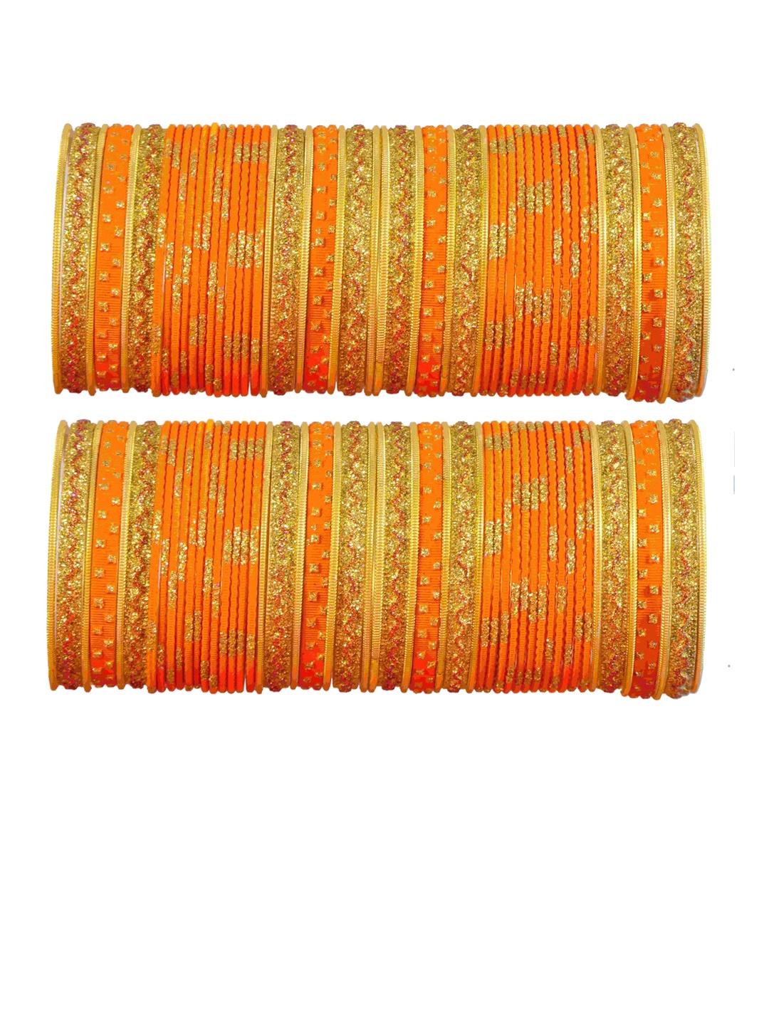 

NMII Set of 104 Metal Glitter Bangles, Orange