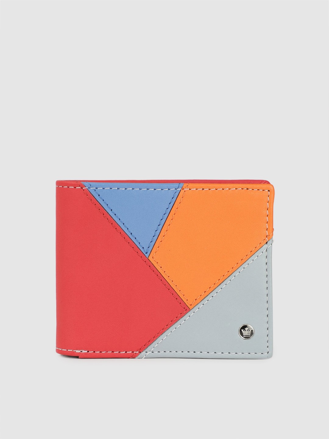 

Louis Philippe Sport Men Colourblocked Leather Two Fold Wallet, Red