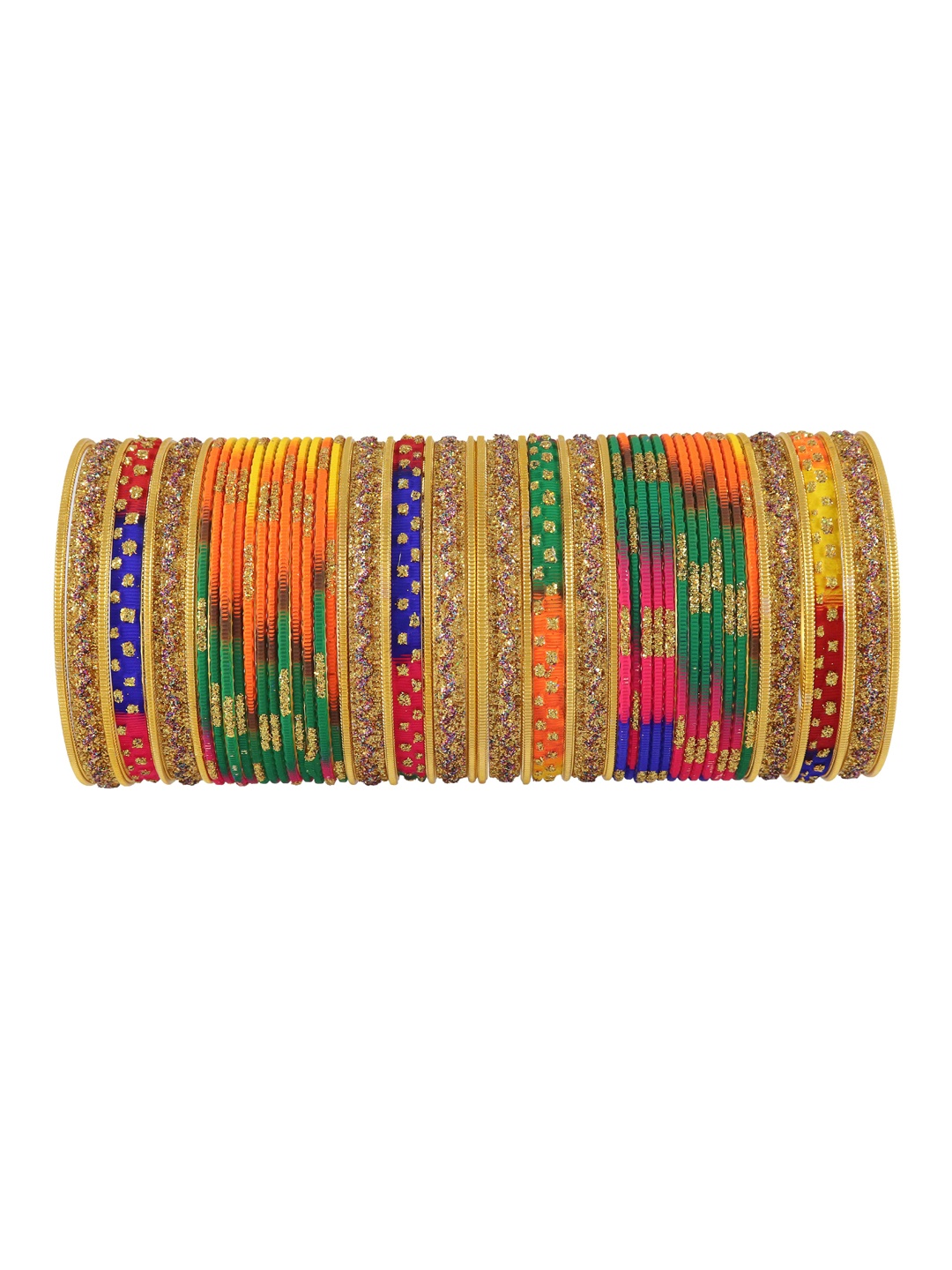 

NMII Set Of 52 Glitter Spread Bangles, Gold