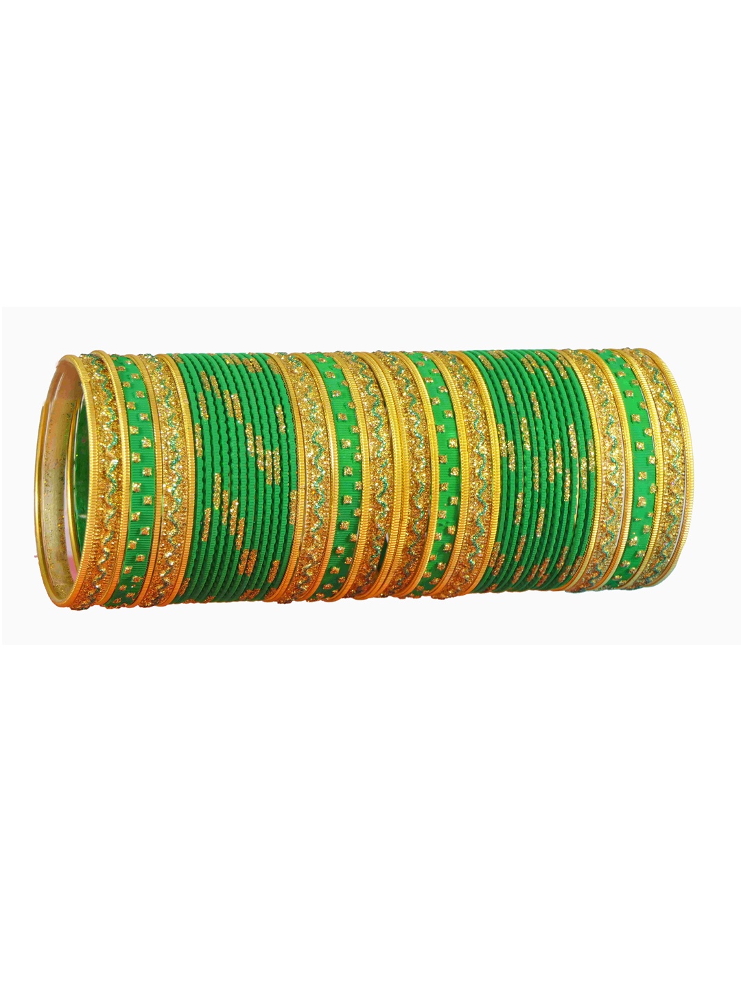 

NMII Set Of 52 Glitter Enamelled Bangles, Green