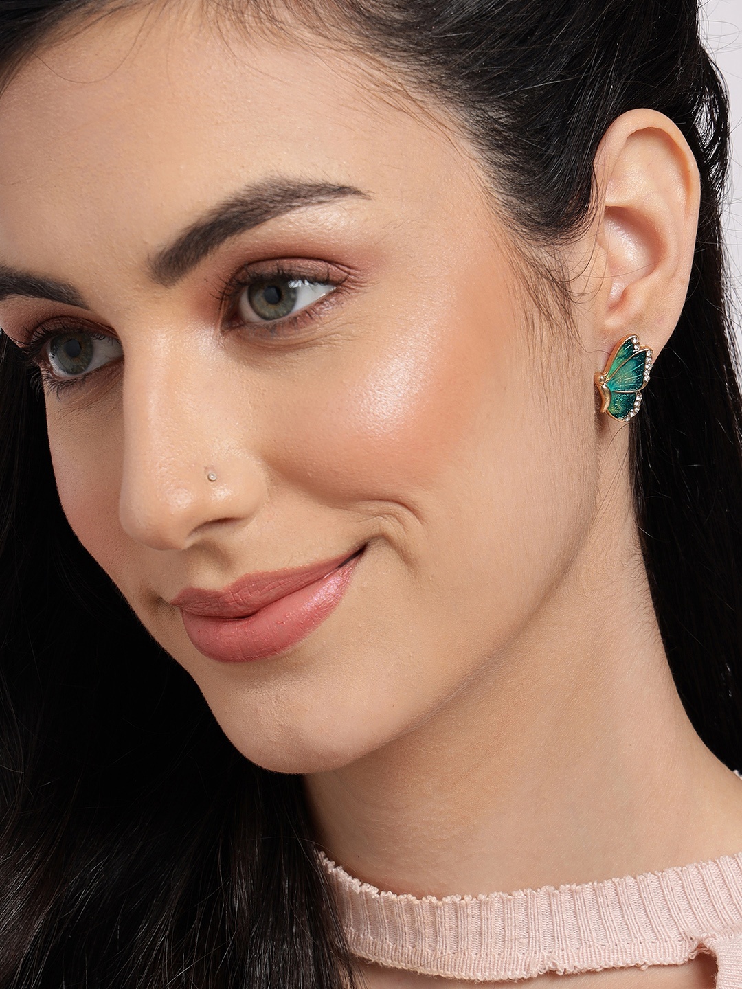

SOHI Blue Contemporary Studs Earrings