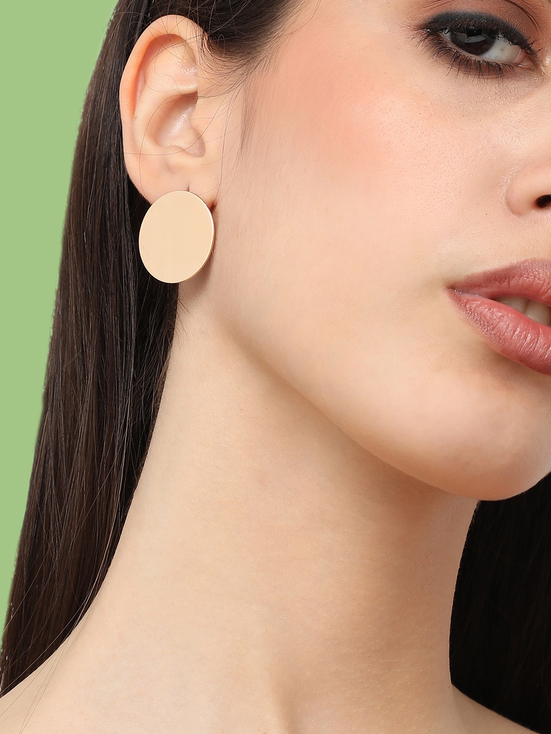 

SOHI Gold-Plated Circular Studs Earrings