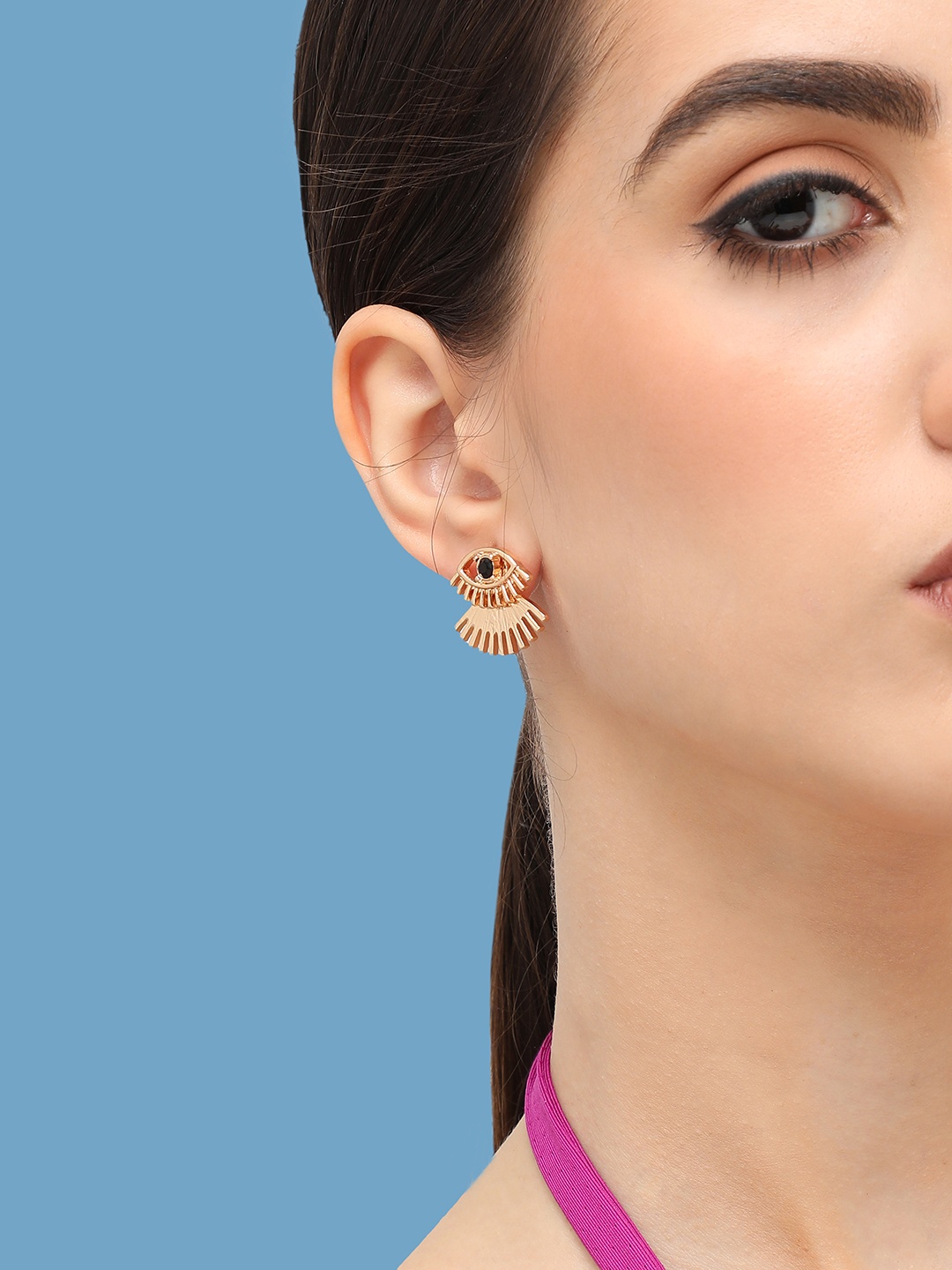 

SOHI Gold-Plated Eye Studs Earrings