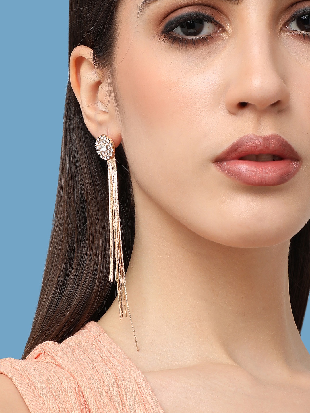 

SOHI Gold-Plated Circular Drop Earrings, White