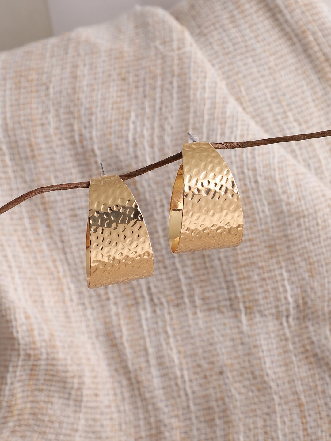 

SOHI Gold-Plated Contemporary Half Hoop Earrings
