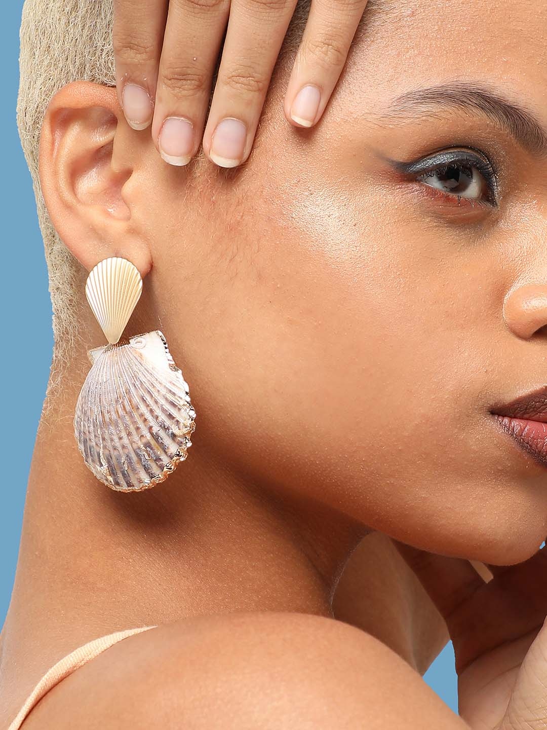 

SOHI Gold-Plated Contemporary Drop Earrings, Rust