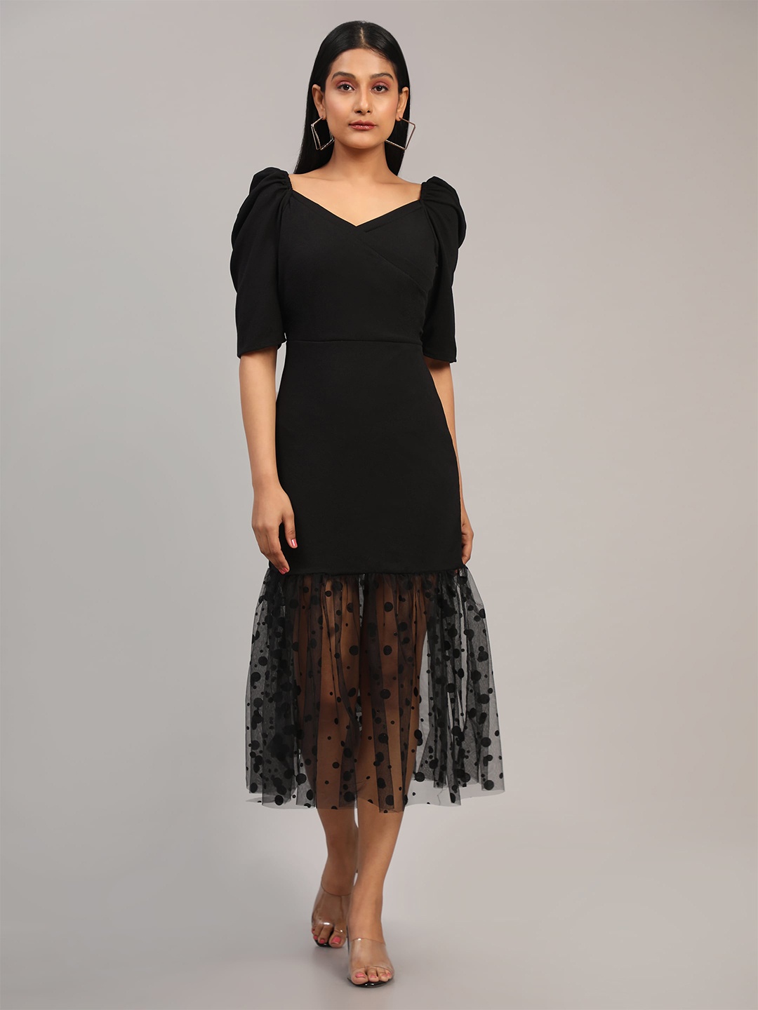 

DEETYA ARTS Bodycon Midi Dress, Black