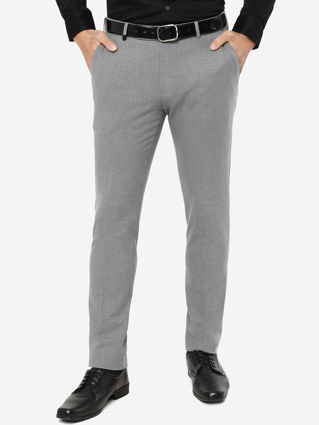 

JADE BLUE Men Mid-Rise Slim Fit Formal Trousers, Grey