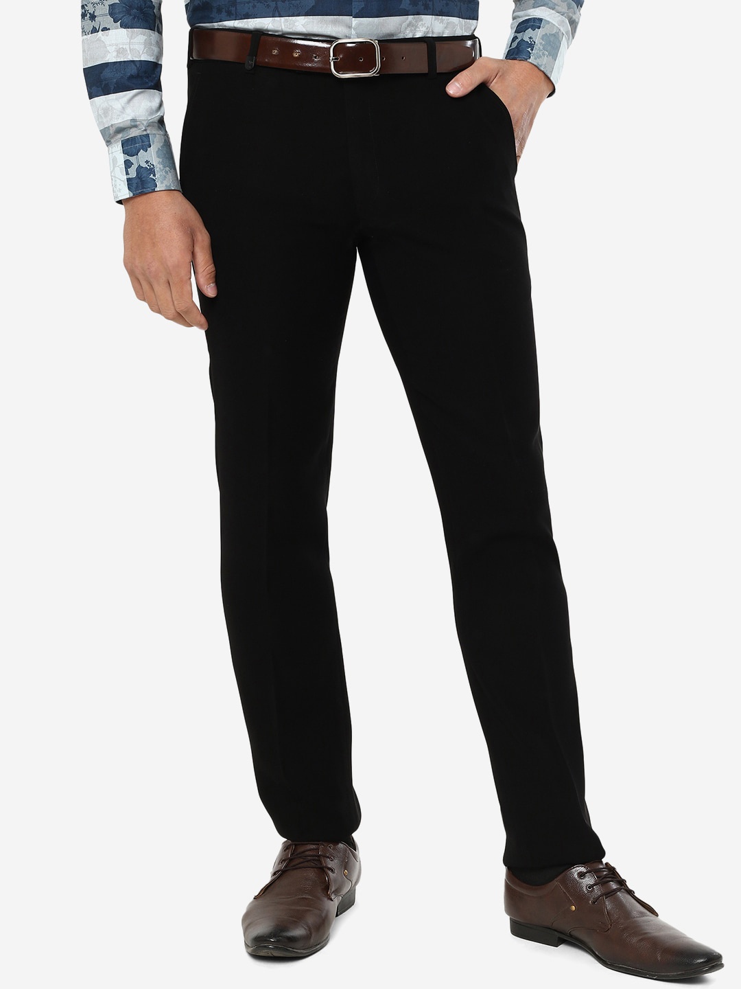 

JB STUDIO Men Slim Fit Formal Trouser, Black