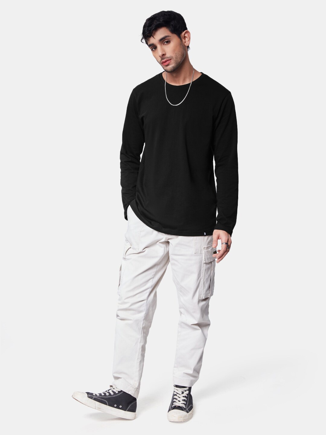 

The Souled Store Round Neck Pure Cotton T-shirt, Black
