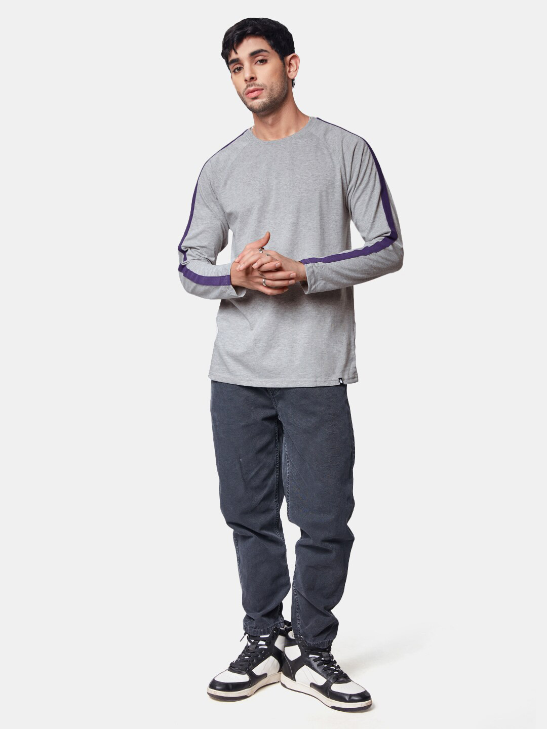 

The Souled Store Raglan Sleeve Pure Cotton T-shirt, Grey