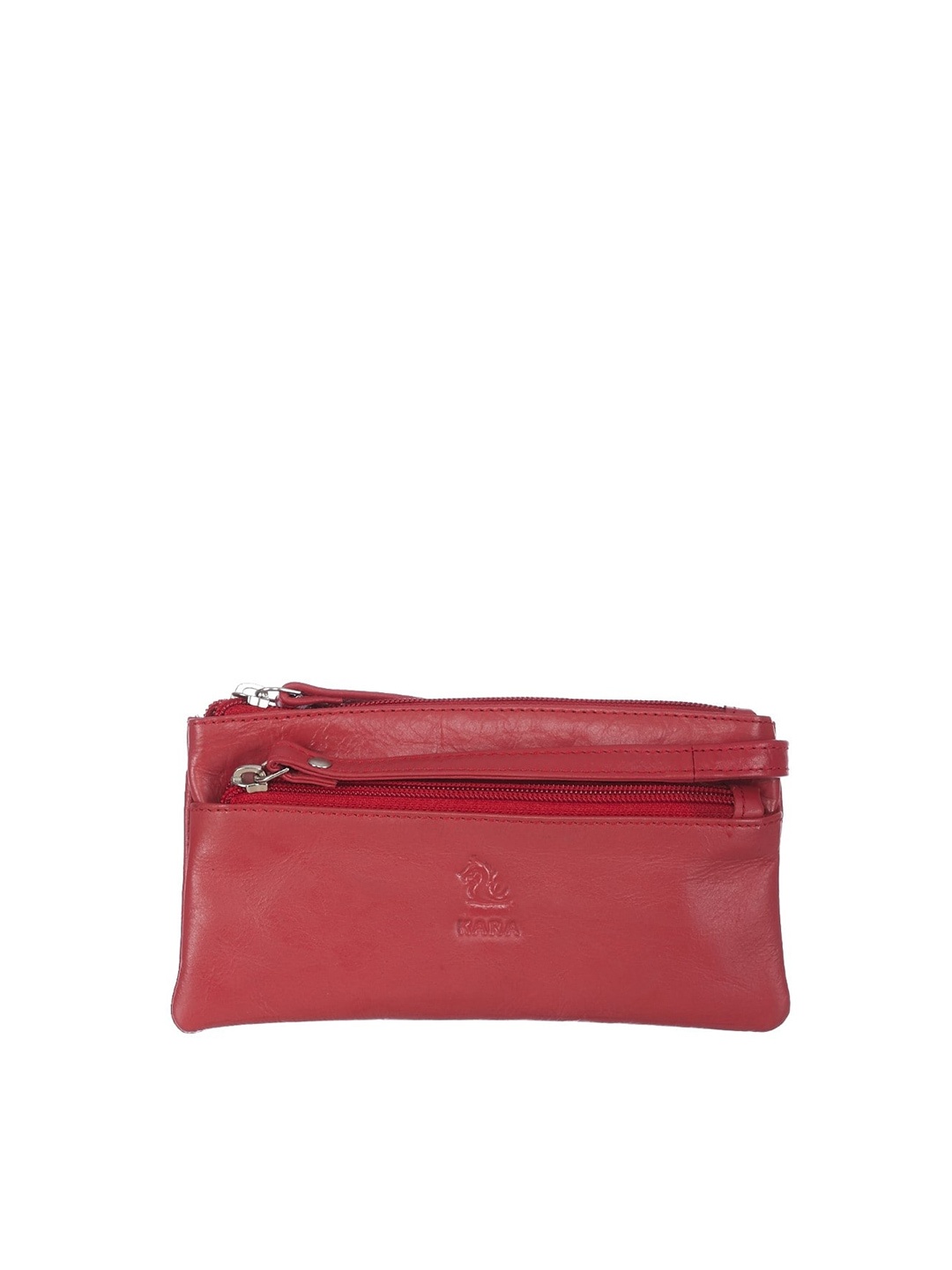 

Kara Leather Purse Clutch, Red