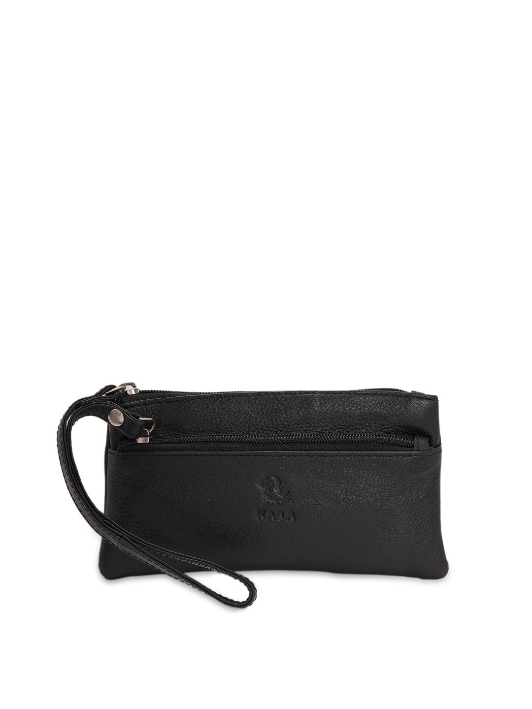 

Kara Leather Purse Clutch, Black