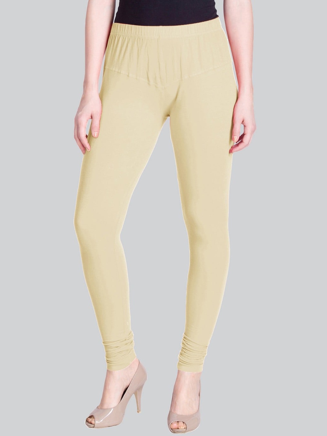 

LYRA Cotton Churidar-Length Leggings, Beige