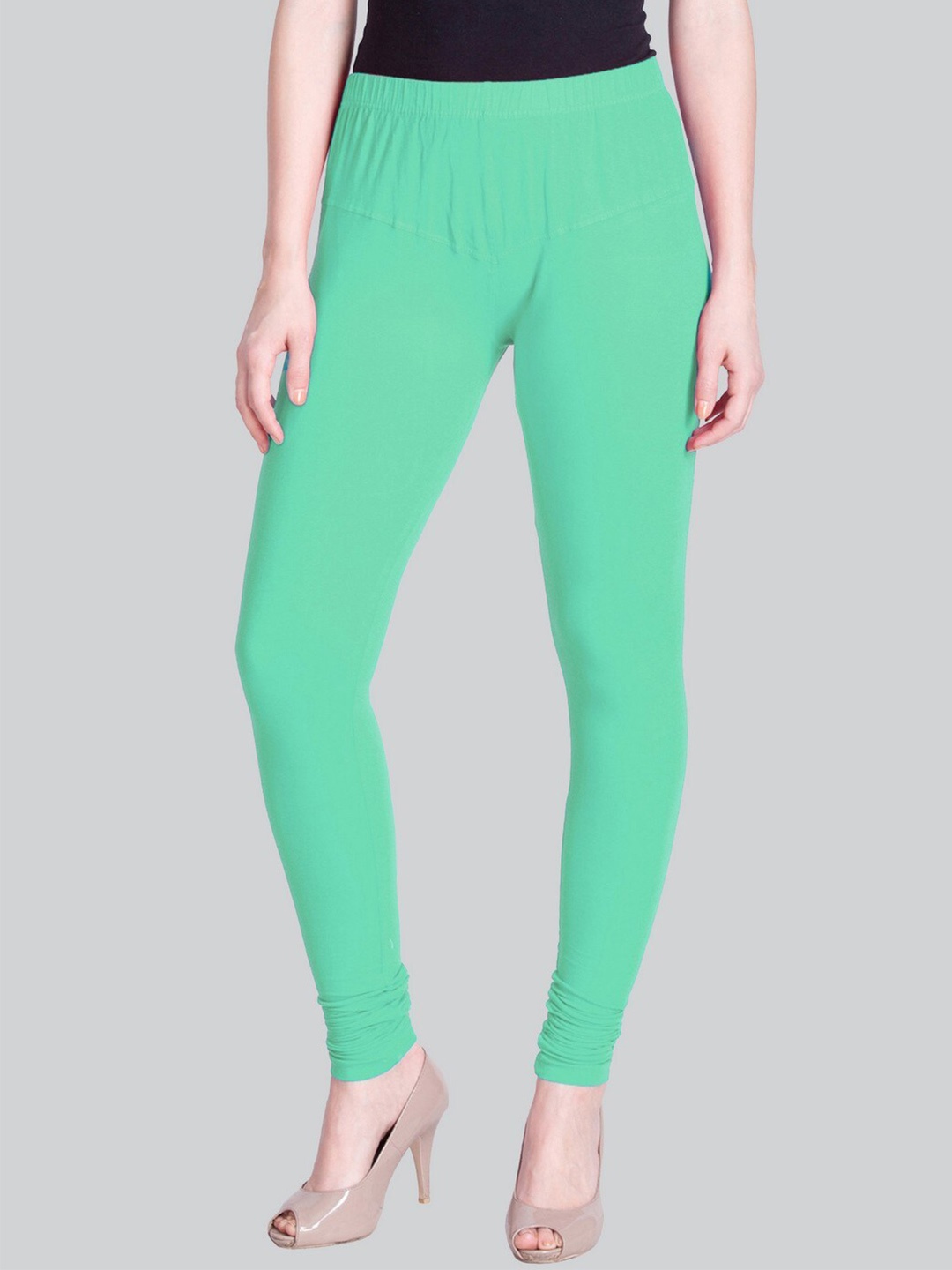 

LYRA Churidar-Length Cotton Lycra Leggings, Green