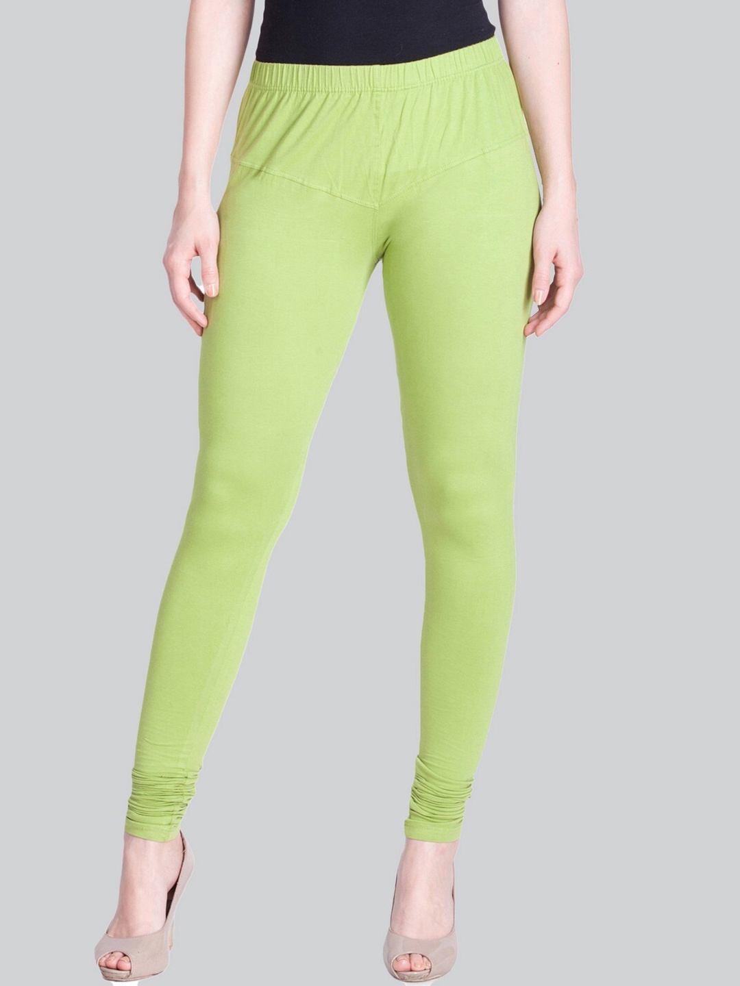 

LYRA Churidar-Length Cotton Lycra Leggings, Green