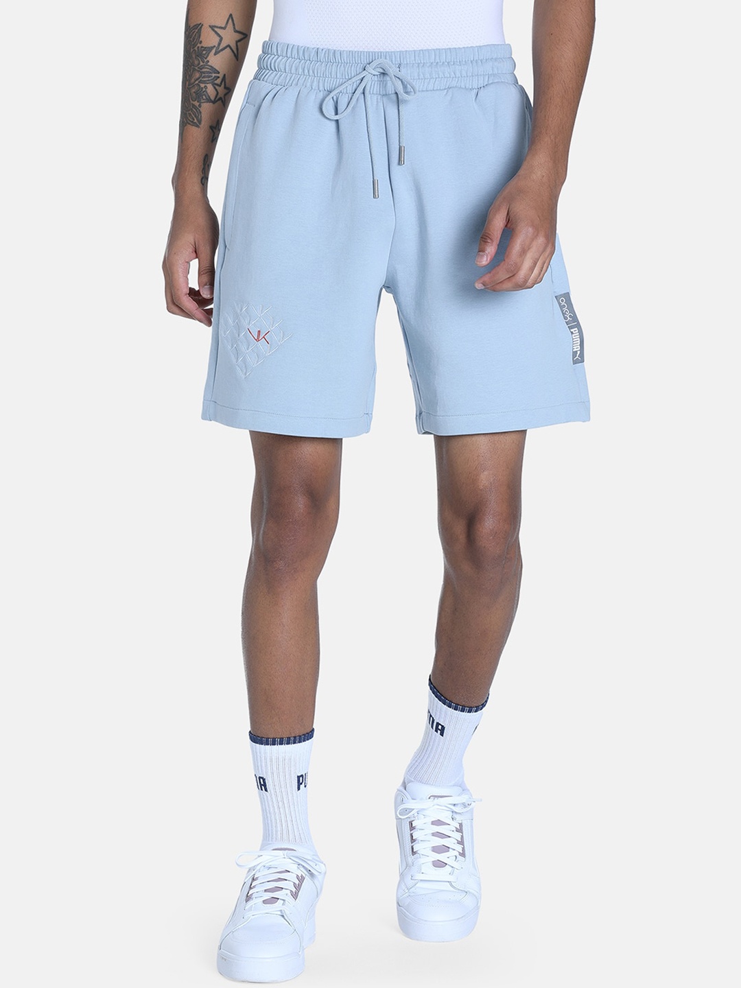 

one8 x PUMA Virat Kohli Men Premium T7 Cotton Regular Fit Sports Shorts, Blue