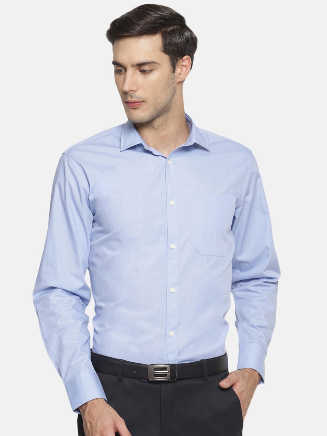 

Balista Spread Collar Cotton Formal Shirt, Blue