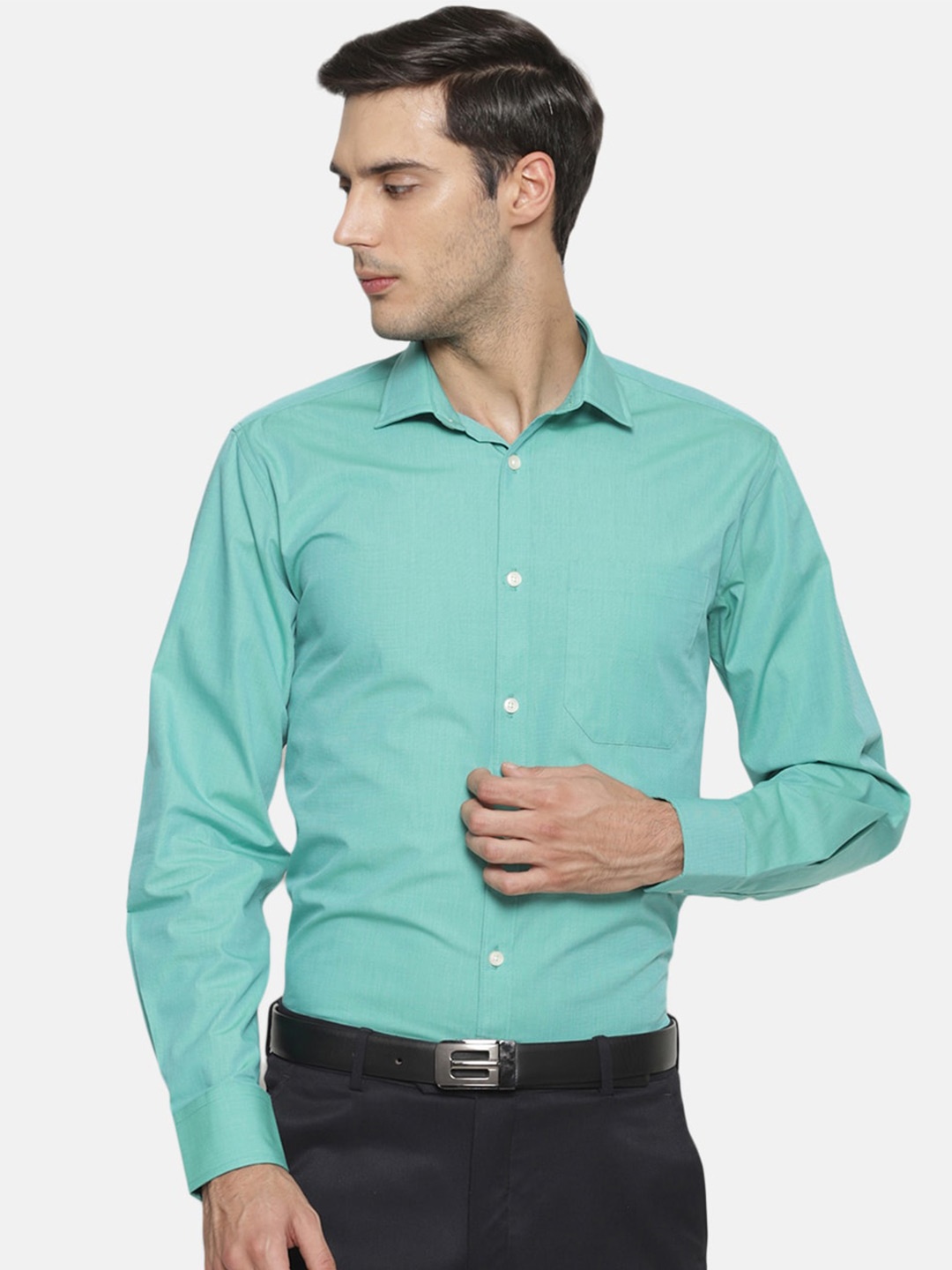 

Balista Regular Fit Cotton Formal Shirt, Green
