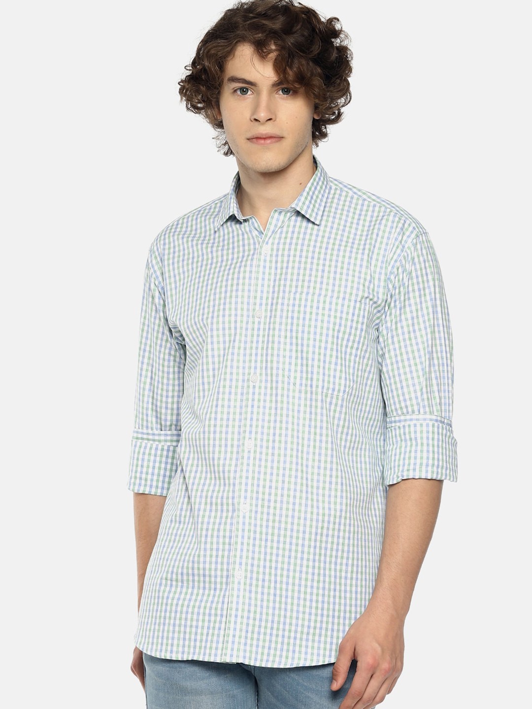 

Balista Gingham Checked Cotton Casual Shirt, Blue