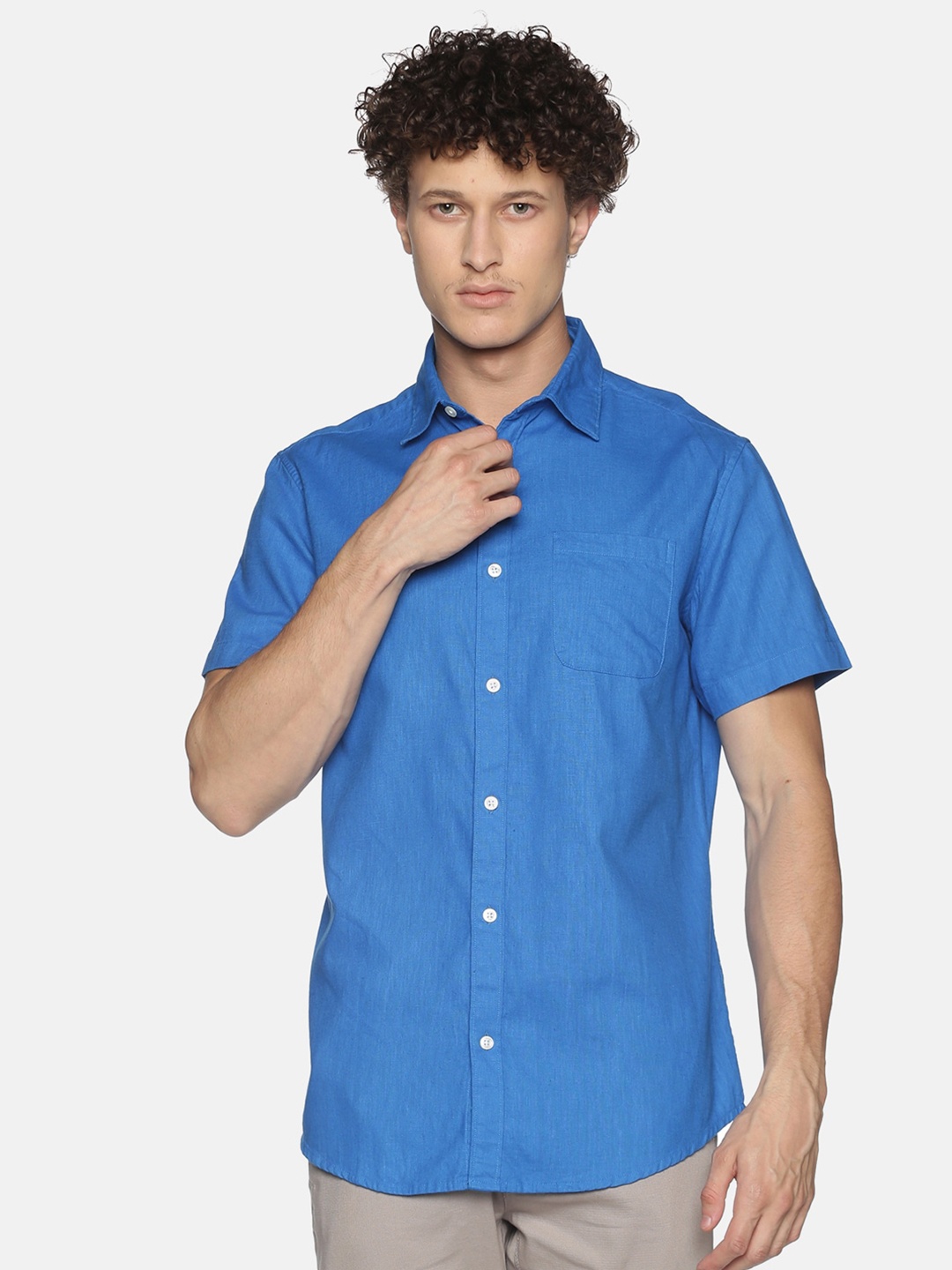 

Balista Spread Collar Cotton Casual Shirt, Blue