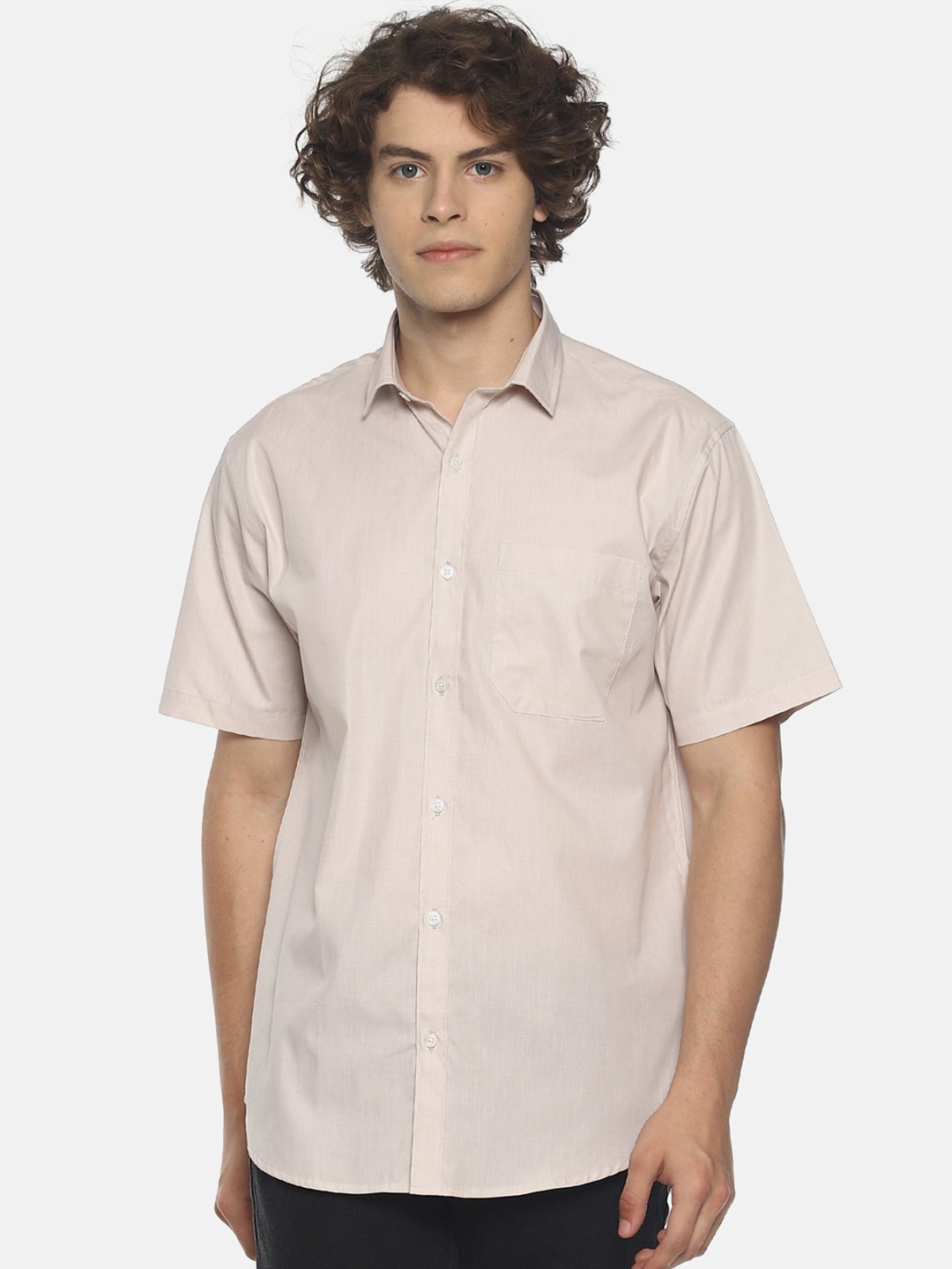 

Balista Regular Fit Cotton Short Sleeves Casual Shirt, Peach