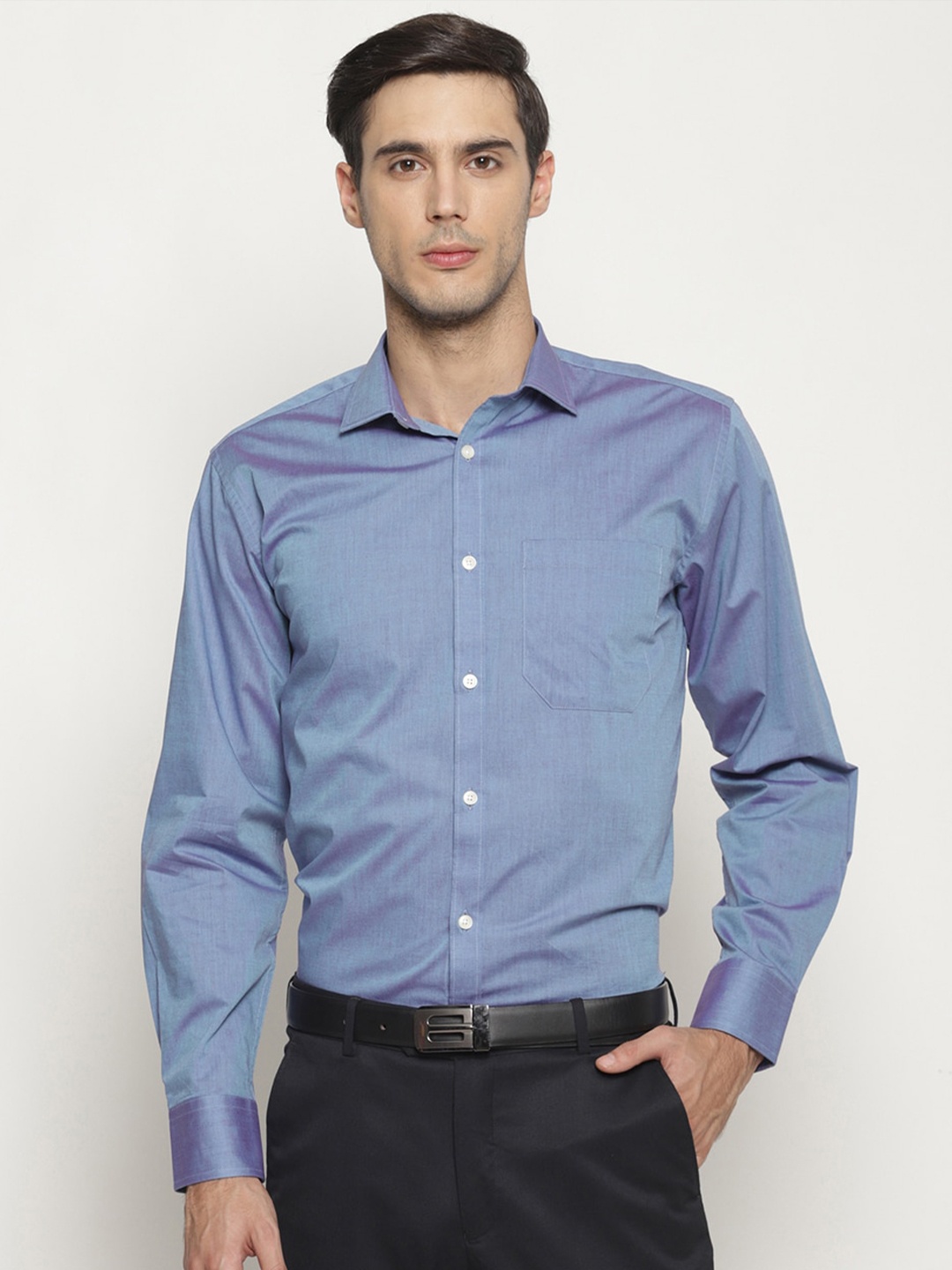 

Balista Spread Collar Formal Cotton Shirt, Blue