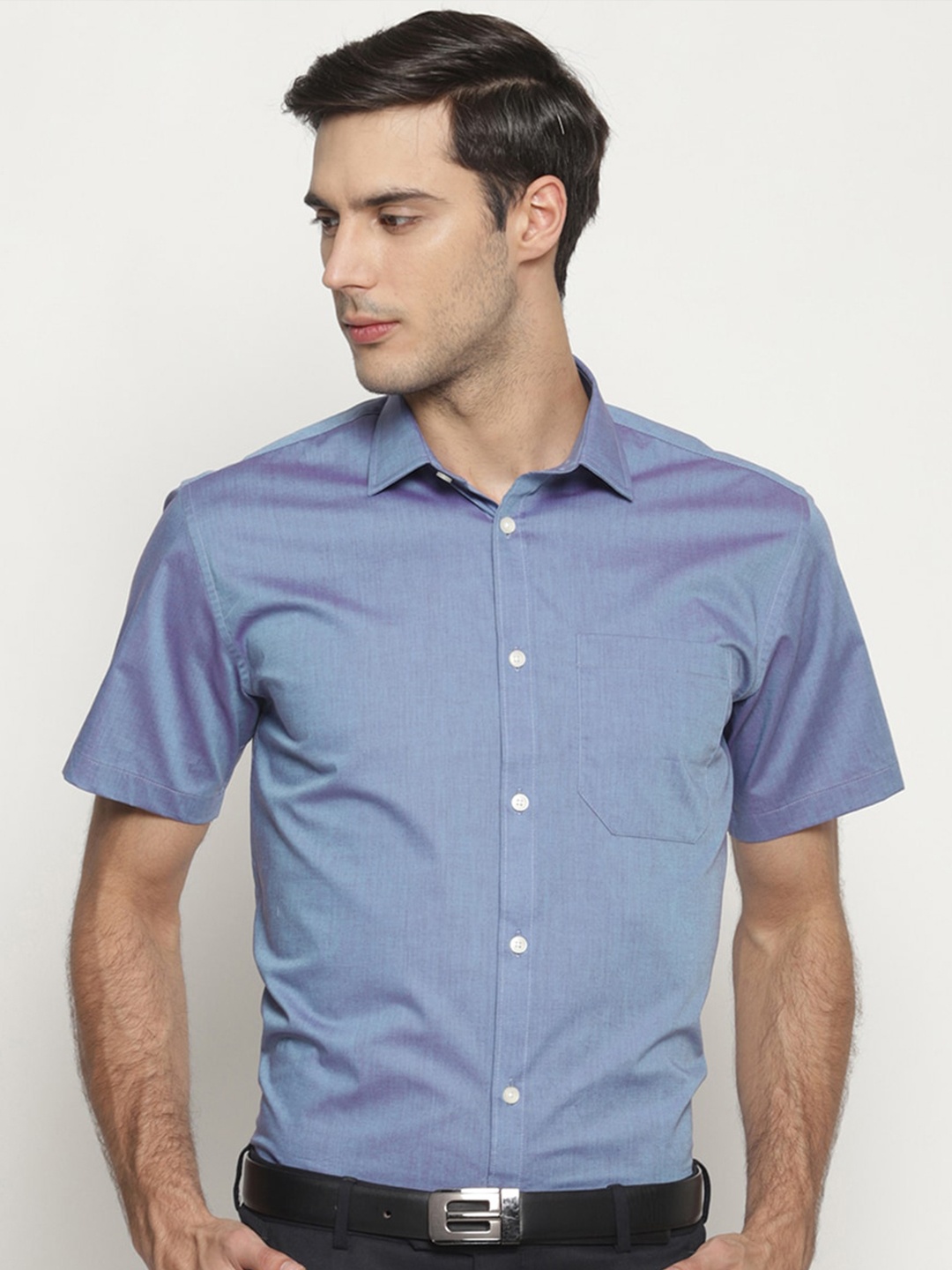 

Balista Spread Collar Formal Cotton Shirt, Blue