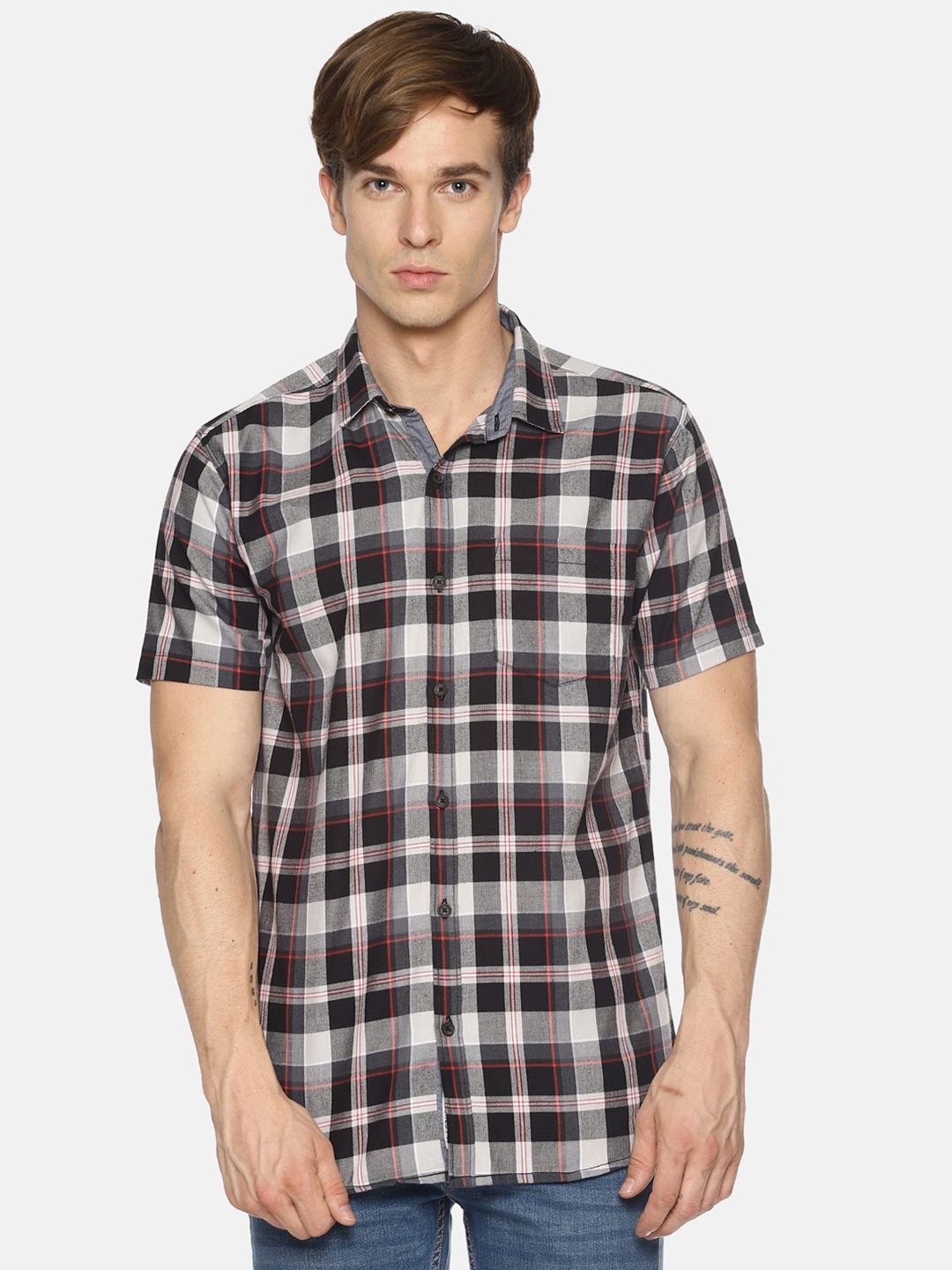 

Balista Cotton Tartan Checked Casual Shirt, Black