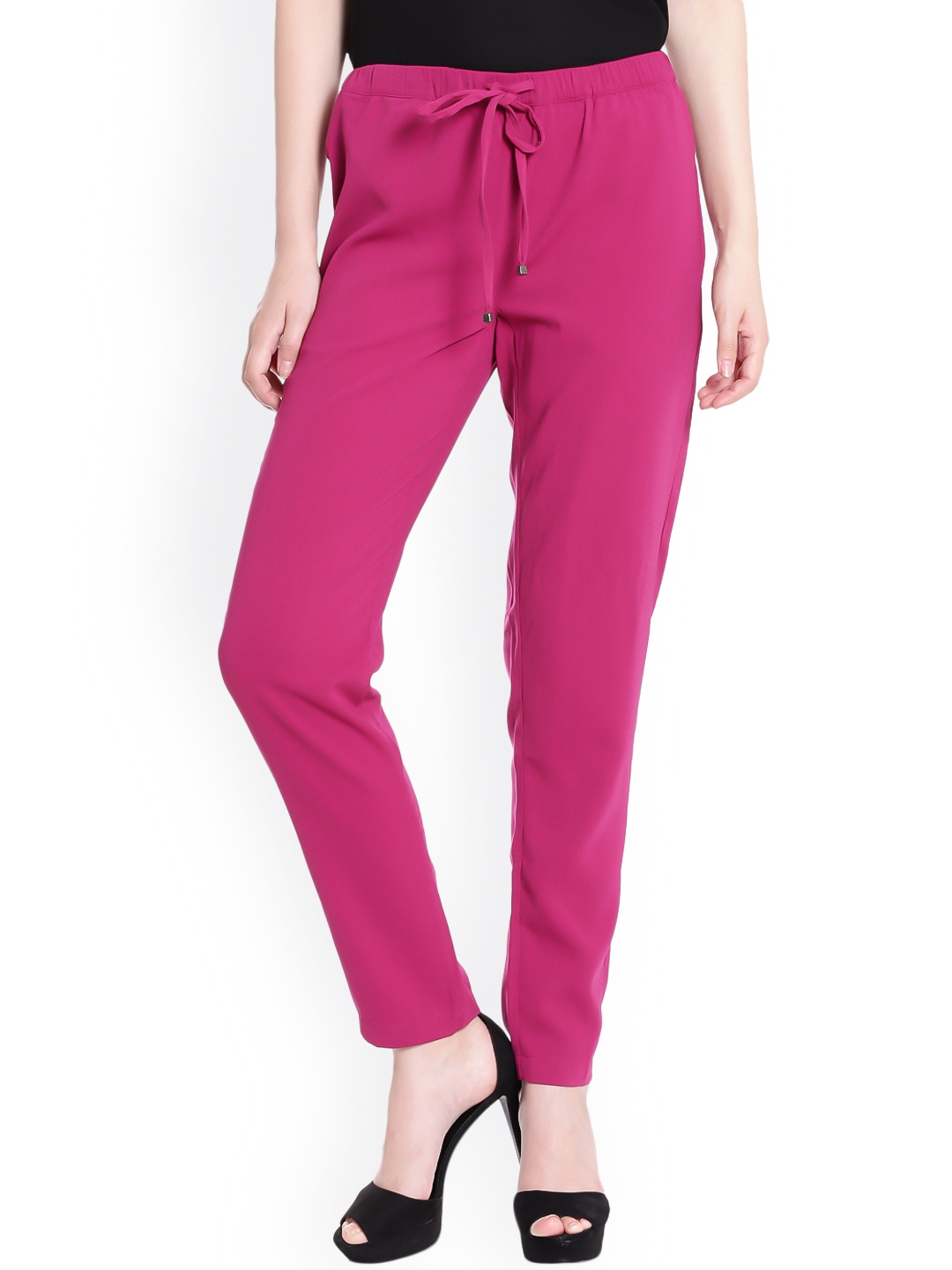 

United Colors of Benetton Women Magenta Smart Regular Fit Solid Joggers