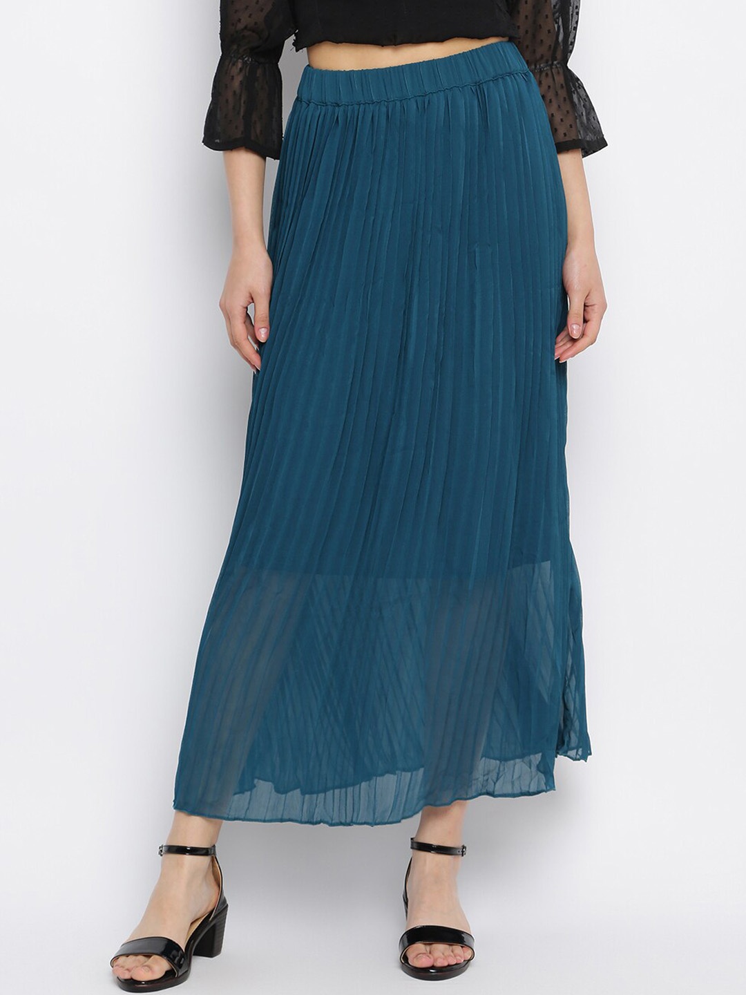 

Mayra Maxi-Length Flared Skirt, Teal