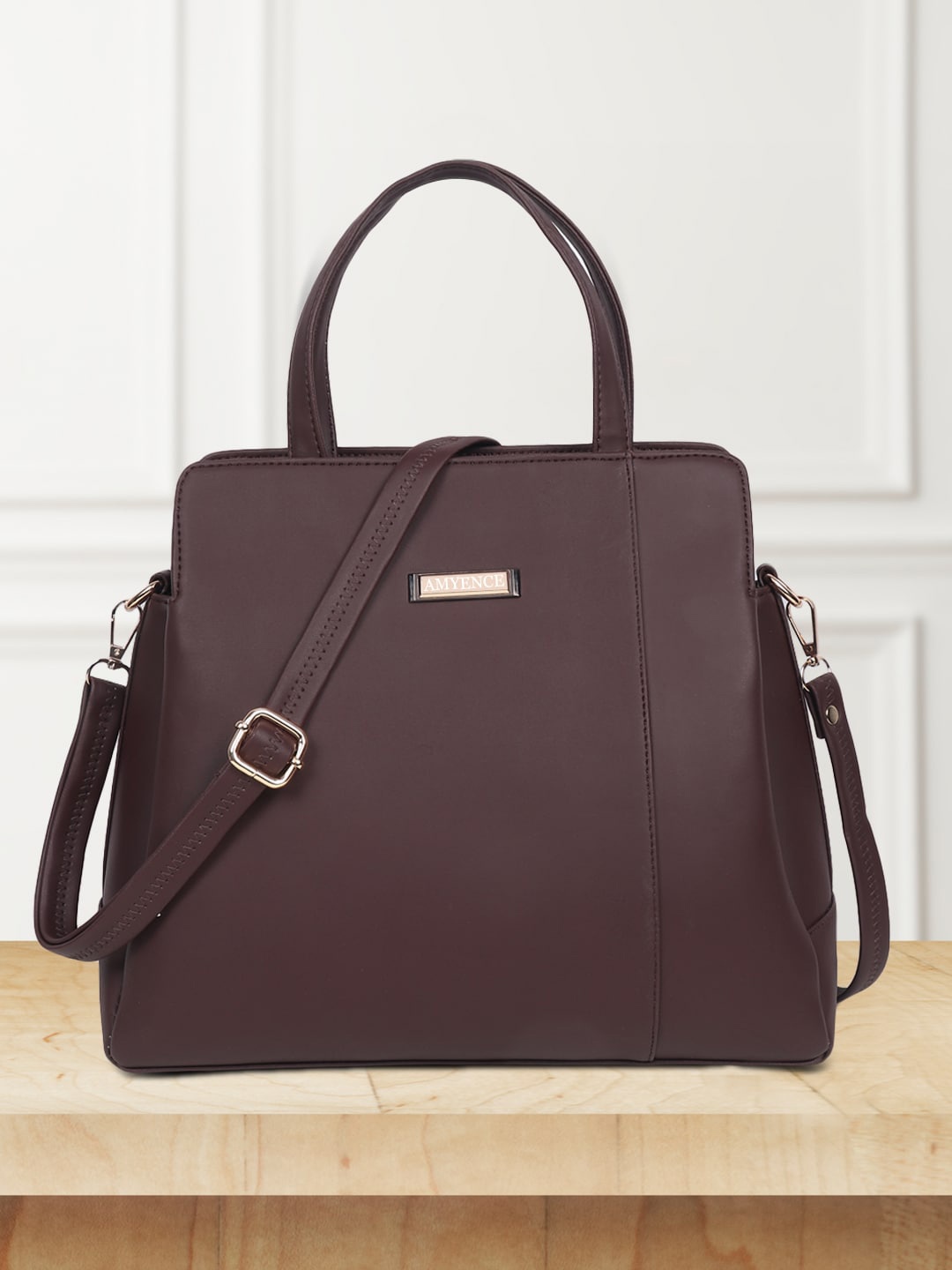 

AMYENCE PU Oversized Bowling One Handle Satchel Handbags, Brown