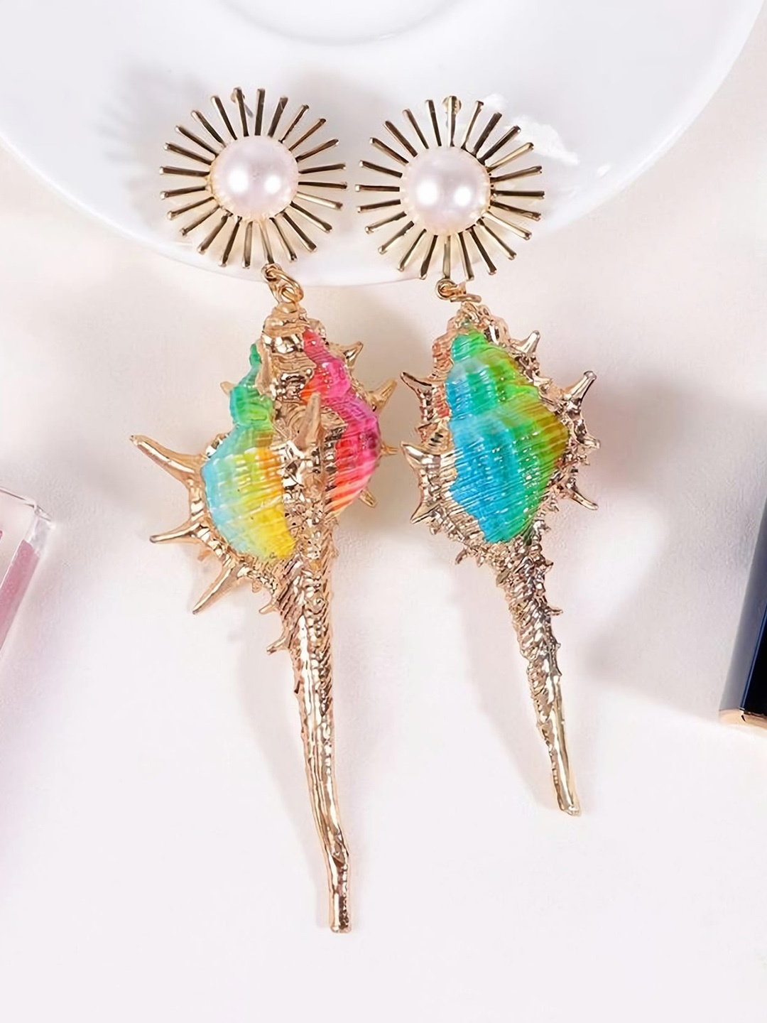 

AVANT-GARDE PARIS Gold-Plated Sea Shell Drop Earrings