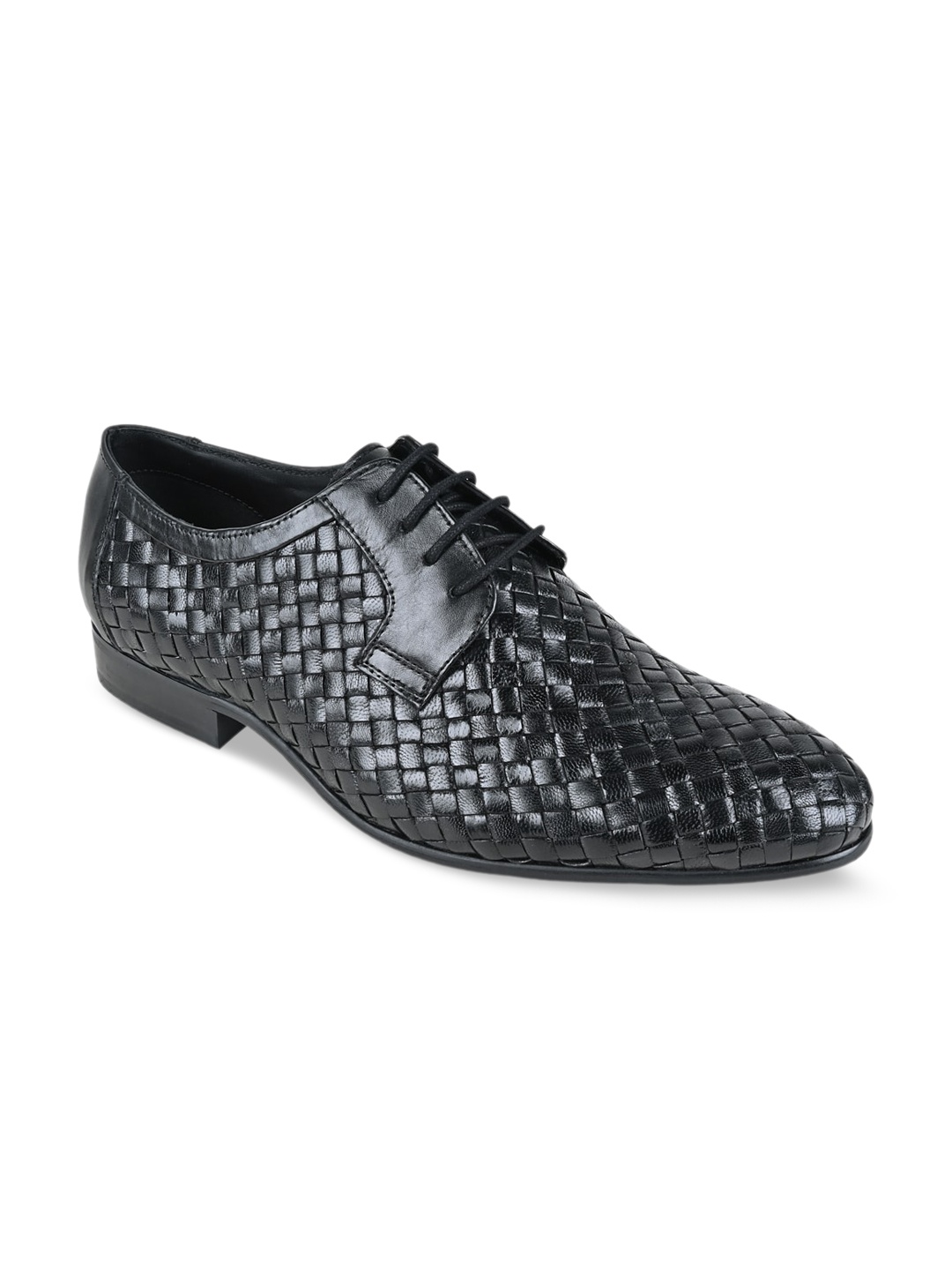 

Regal Imperio Men Textured Leather Formal Derbys, Black