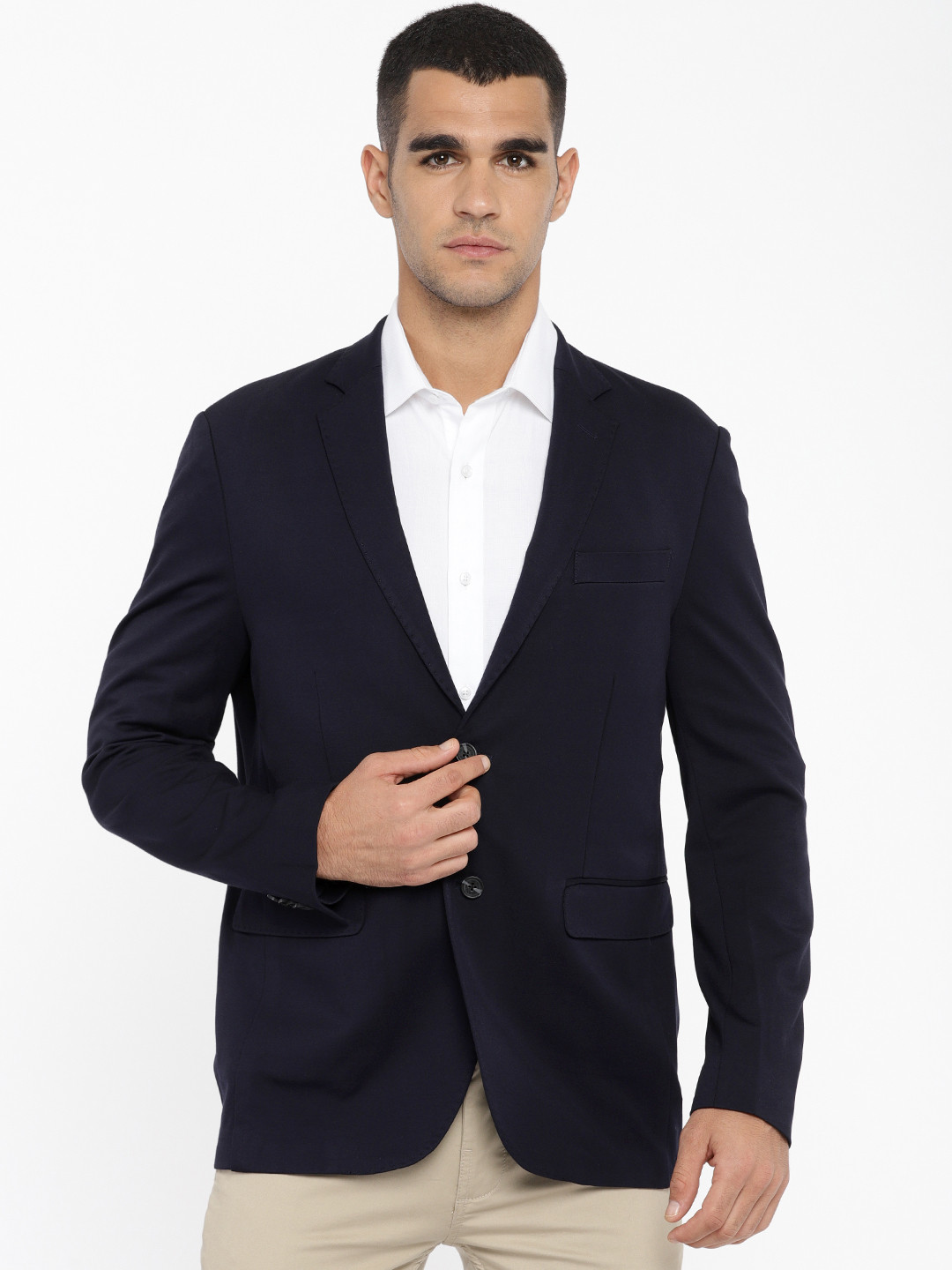 

U.S. Polo Assn. Navy Blue Regular Fit Single-Breasted Casual Blazer
