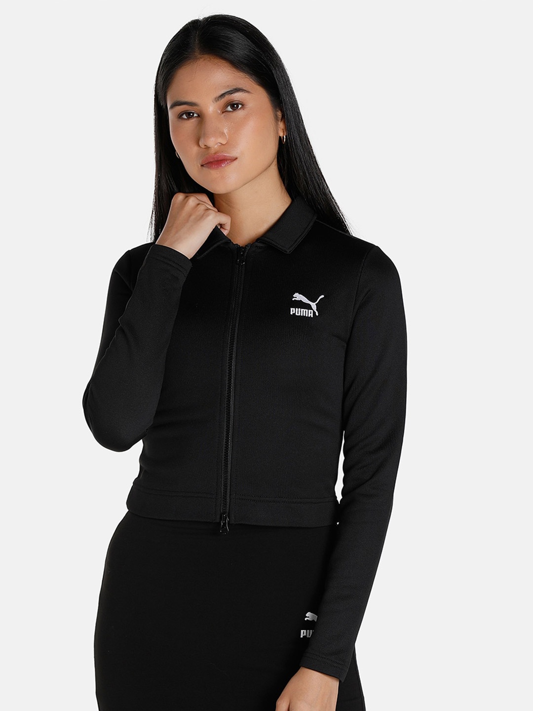 

Puma Women CLASSICS Slim Fit Long Sleeve Sporty Jacket, Black